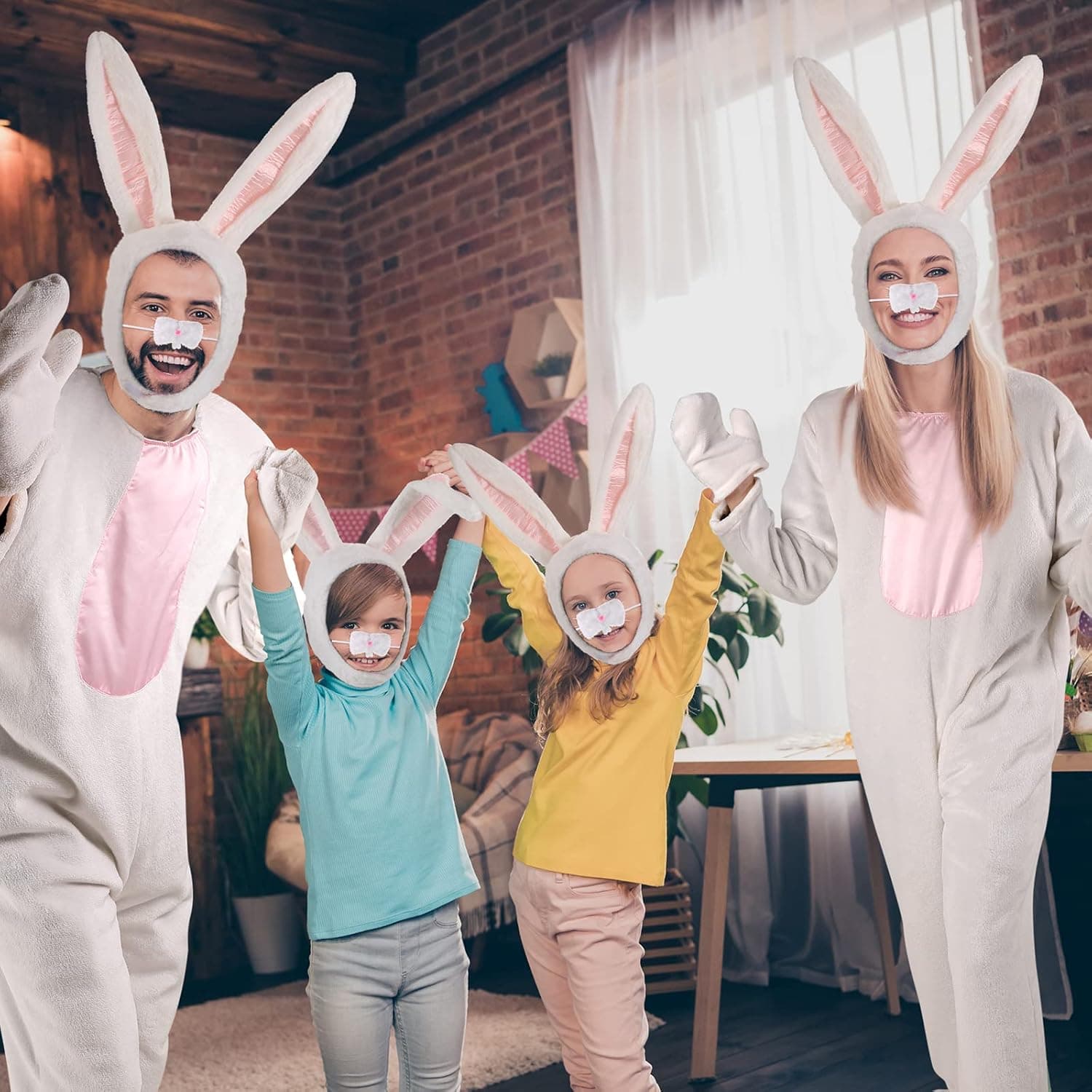 Tigeen Easter Bunny Plush Costume - Adult White Rabbit Unisex thumbnail 5