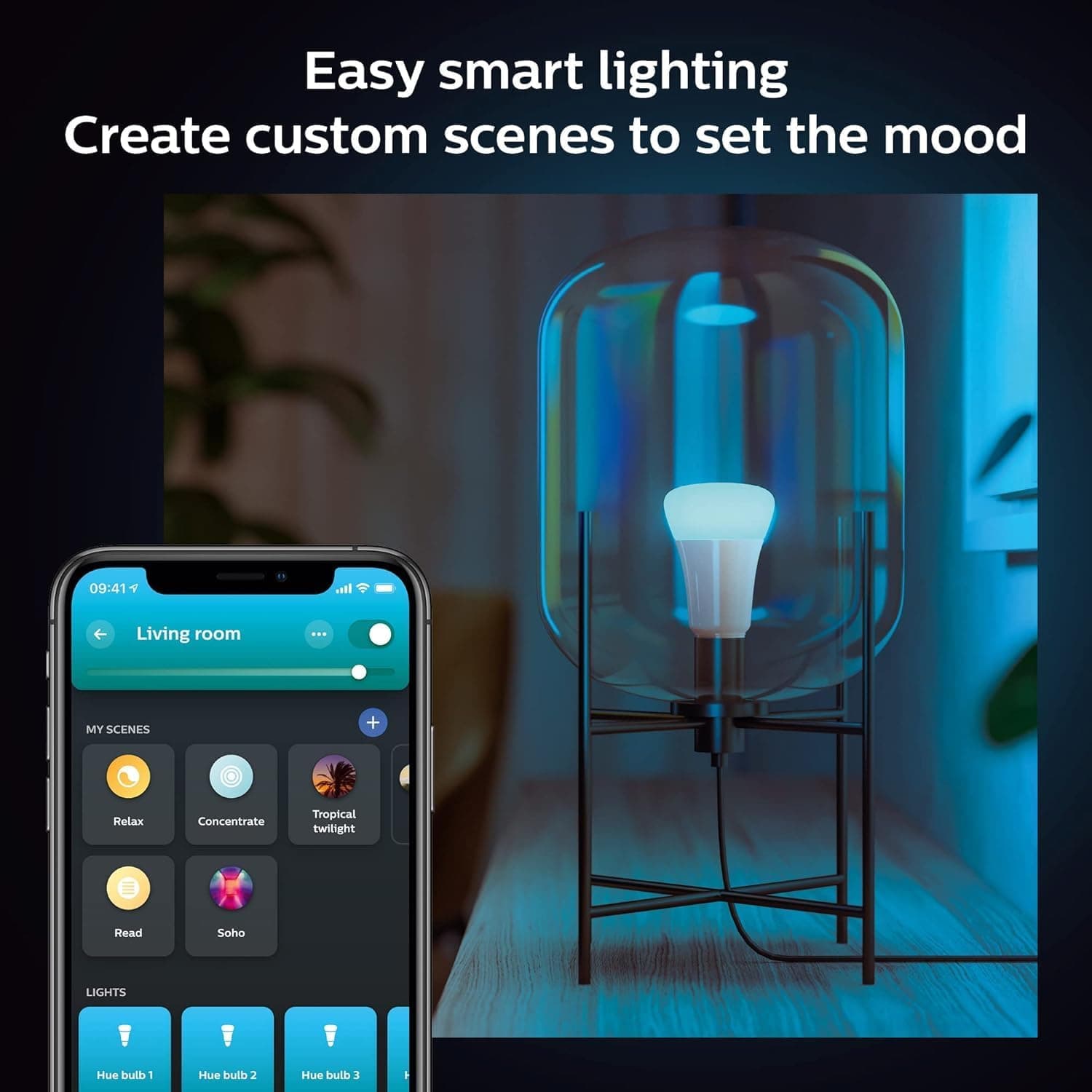 Philips Hue A19 LED Smart Light Bulb - White and Color Ambiance - 60W Indoor Light Bulb - Control with Hue App - Works with Alexa, Google Assistant and Apple Homekit - 3 Pack - Amazon.com thumbnail 5