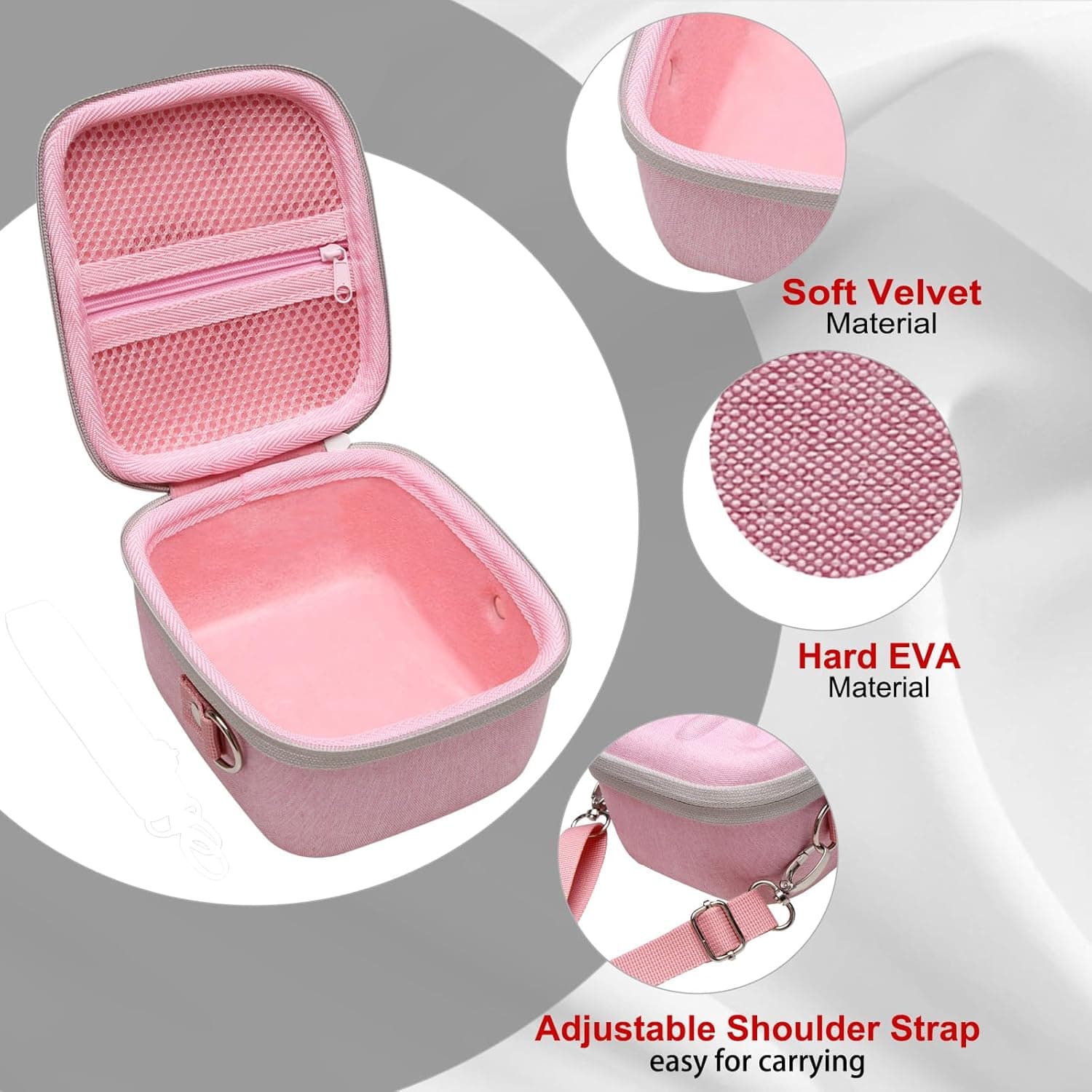 LTGEM Case Compatible with Fujifilm Instax Mini 13/12 / 11/10 / 9/8 / 7/7+ Instant Camera and FUJIFILM Instax Mini Instant Flim with Shoulder Strap, Pink(Case Only) : Electronics thumbnail 4