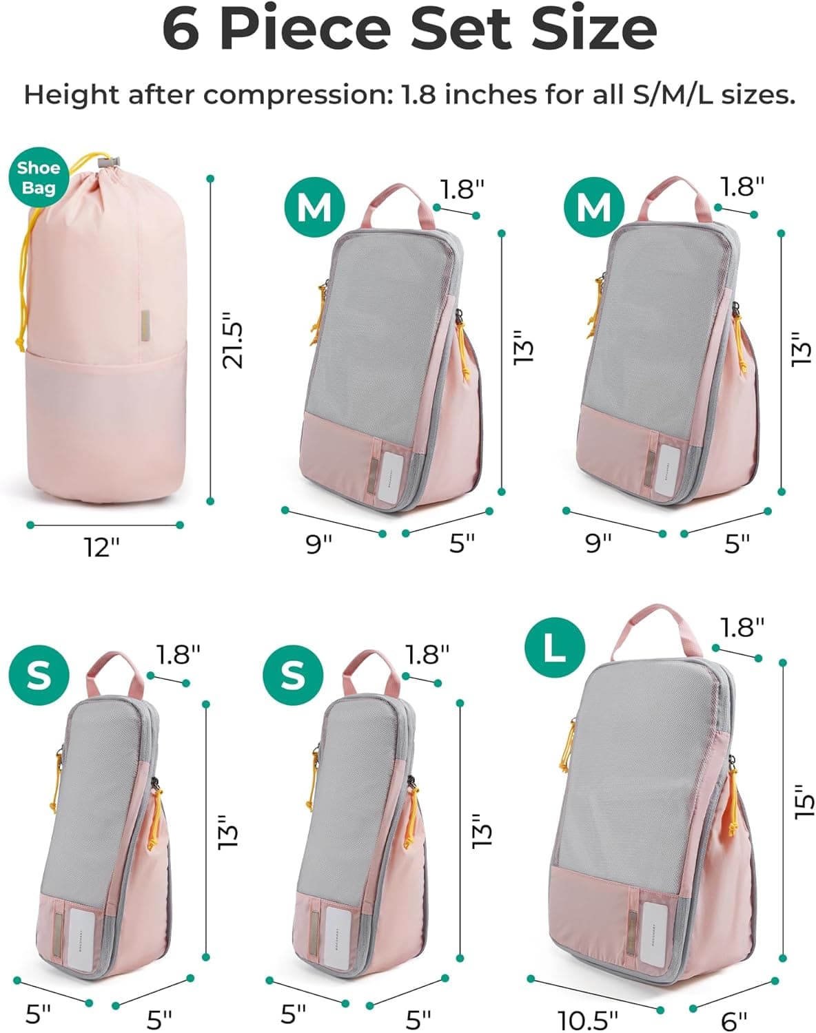 BAGSMART Compression Packing Cubes for Travel - 6 Set thumbnail 2