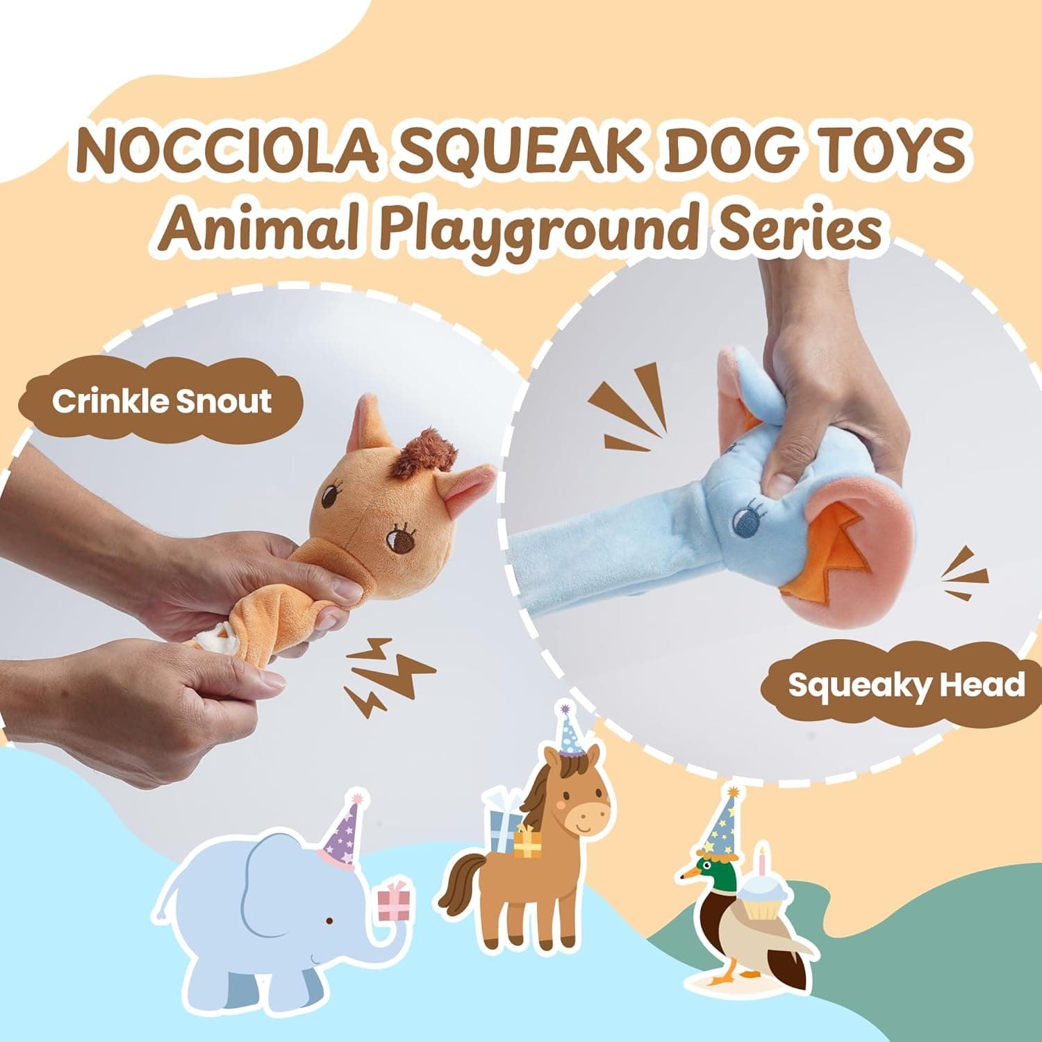 Nocciola Dog Squeak Toys 3-Piece Set for Large Dogs thumbnail 2