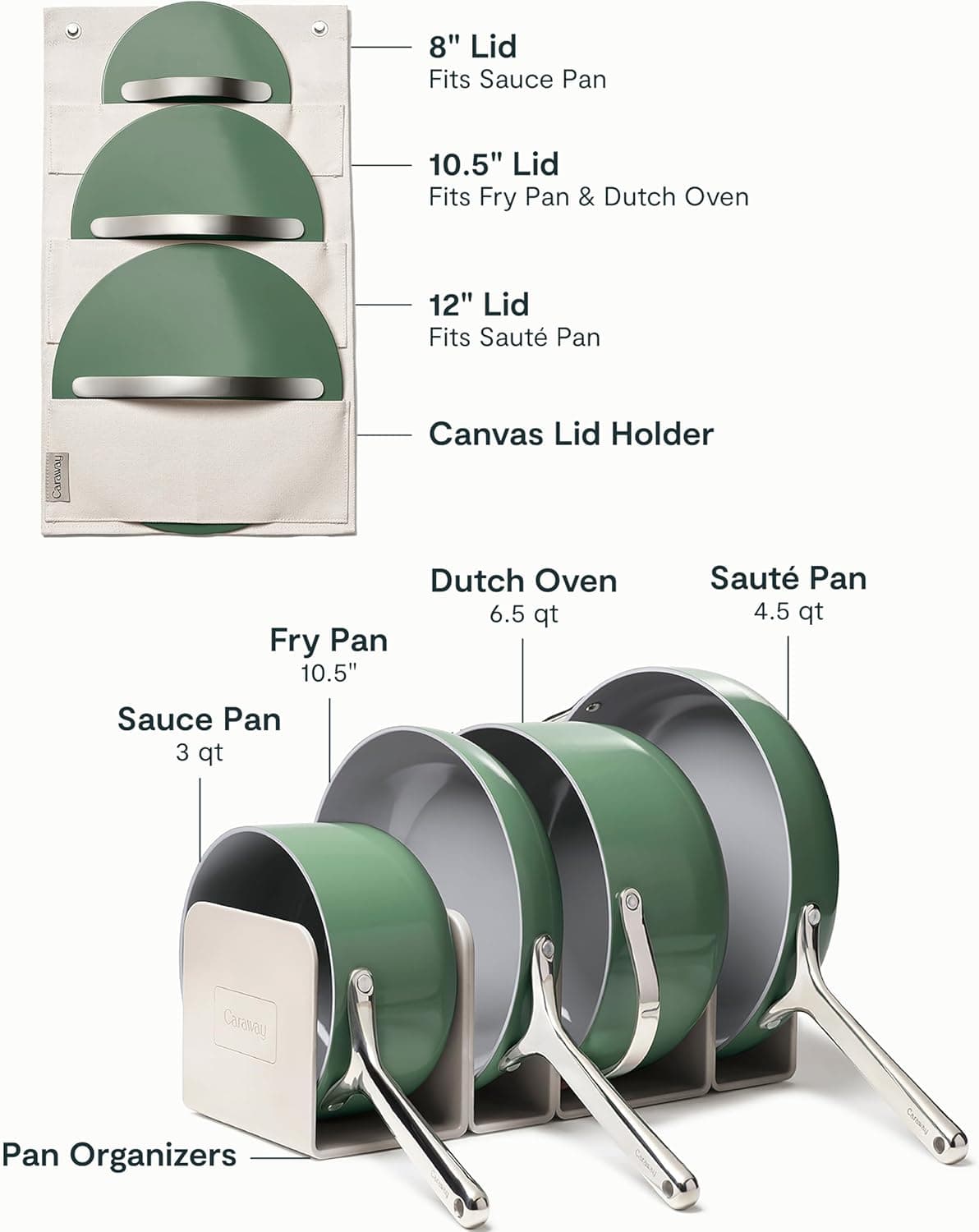 Caraway Non-stick Ceramic Cookware Set (12 Piece) thumbnail 3