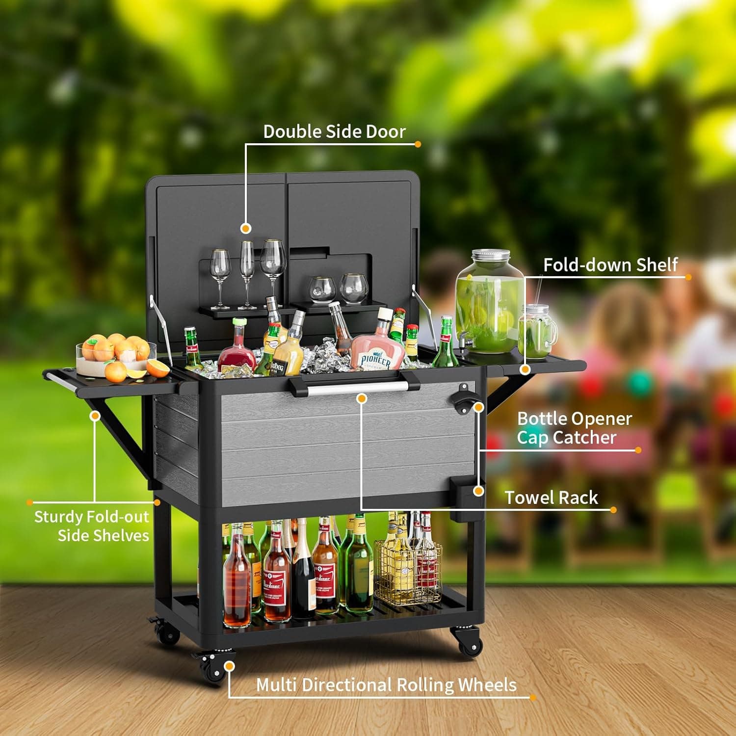 104 Quart Rolling Ice Chest with Wheels thumbnail 3