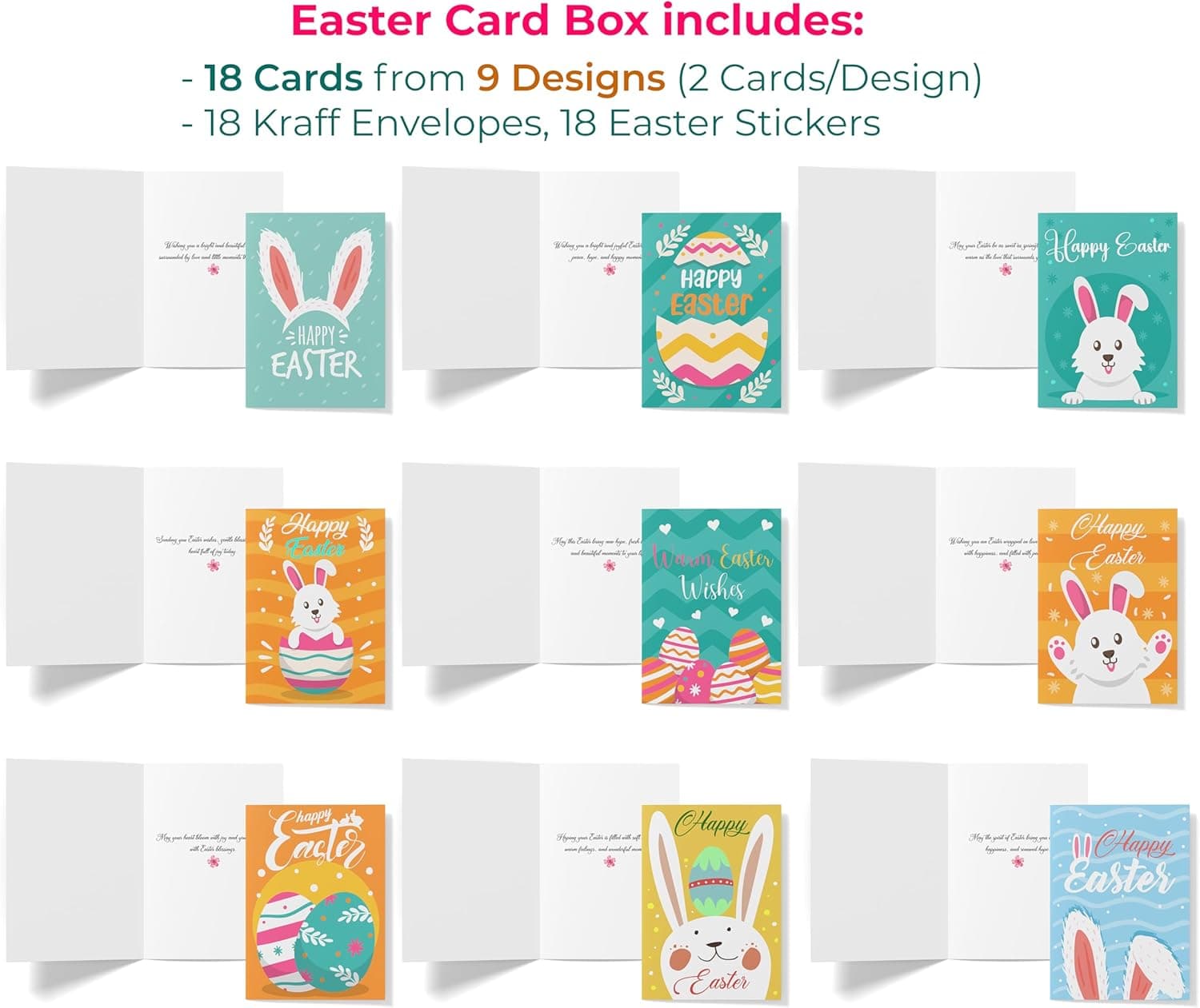 Easter Cards with Envelopes - 18 Greeting Cards Boxed Set thumbnail 3