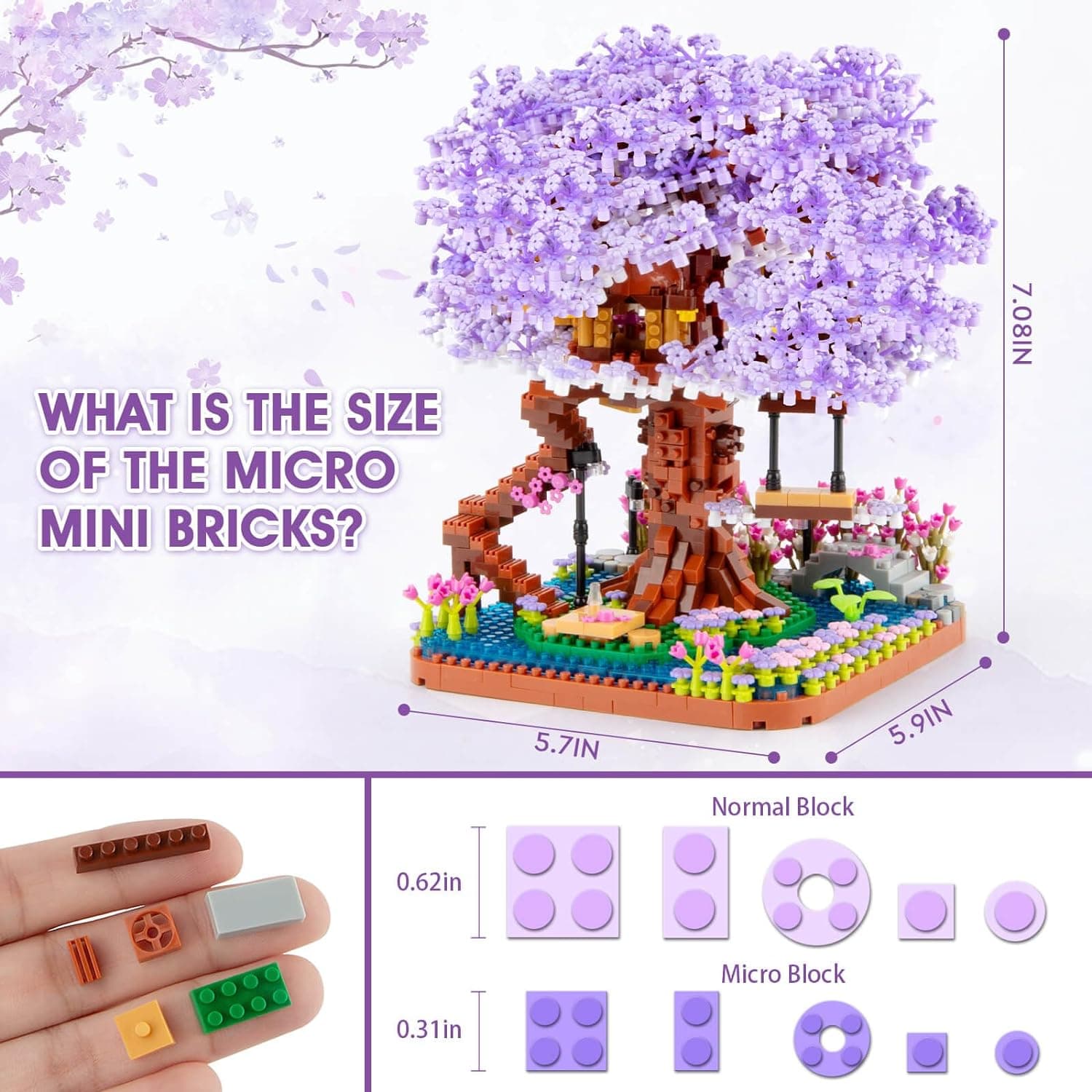 Vziimo Cherry Blossom Bonsai Tree Building Set thumbnail 3