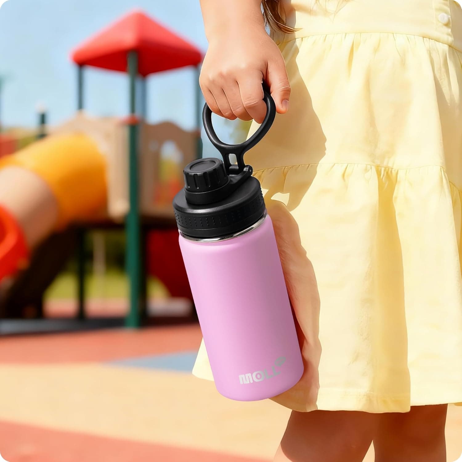 Mollcity Kids Insulated Water Bottle 16 oz - Purple Pink thumbnail 5