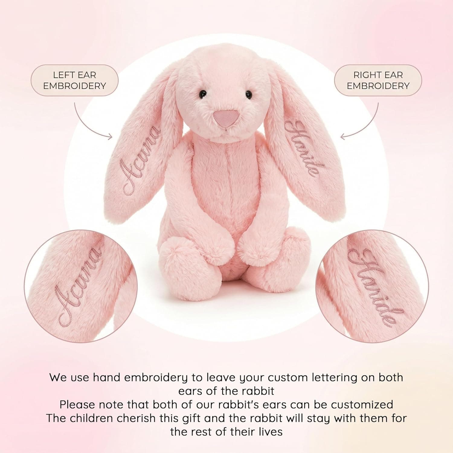 Extous Personalized Easter Bunny Plush with Baby thumbnail 5