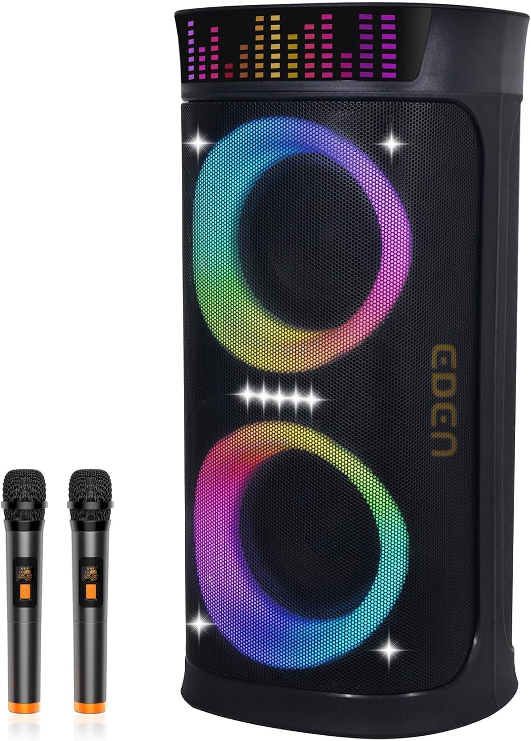 Large Party Speaker with Dual Woofers and LED Light Show image 1
