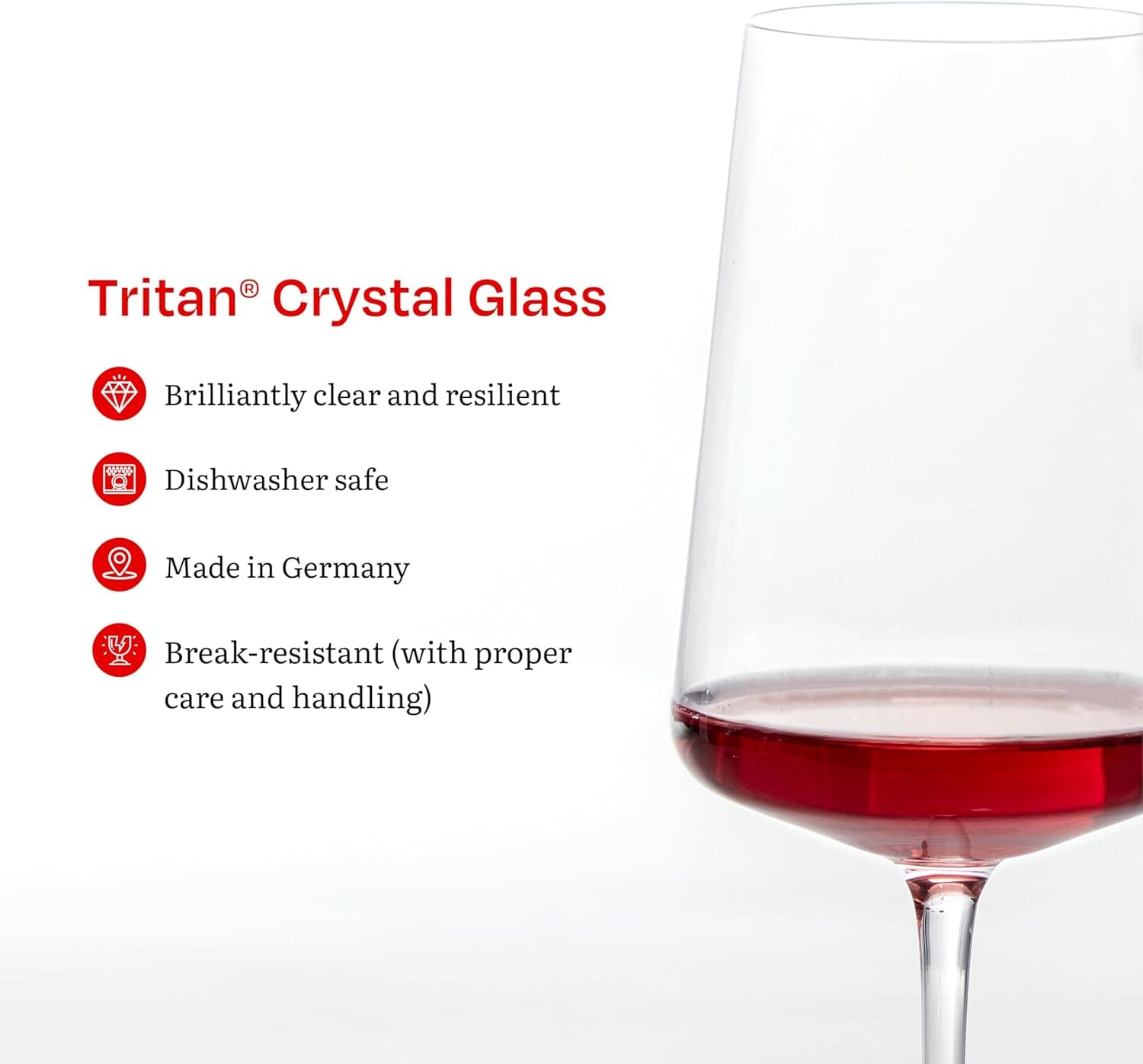 Eater x Zwiesel Fortessa Modus Crystal Glass, 17 Ounce Red Wine (Set of 8), Clear : Health &amp; Household thumbnail 4