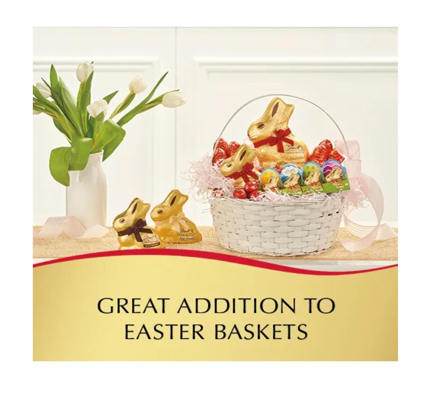 Lindt Mini Gold Bunnies - Milk Chocolate Bunnies - Pack of 2-10 Total Bunnies - Gold Foil Wrapped Bunnies - Great for Easter Baskets and For Sharing with Loved Ones : Grocery &amp; Gourmet Food thumbnail 2