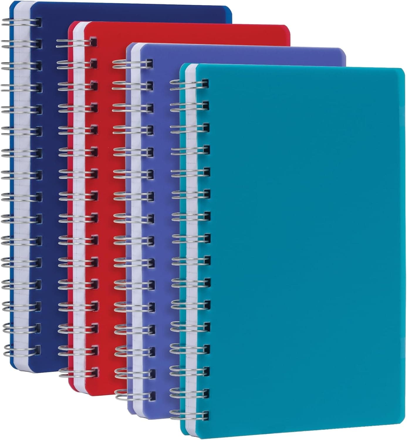 Oxford Poly Spiral Notebooks, Small 5.7" x 8.5" Book, Thick Poly Cover, White Paper, College Rule, 80 Sheets/160 Pages, Jewel Tones, 4 Pack (69720) : Office Products image 1