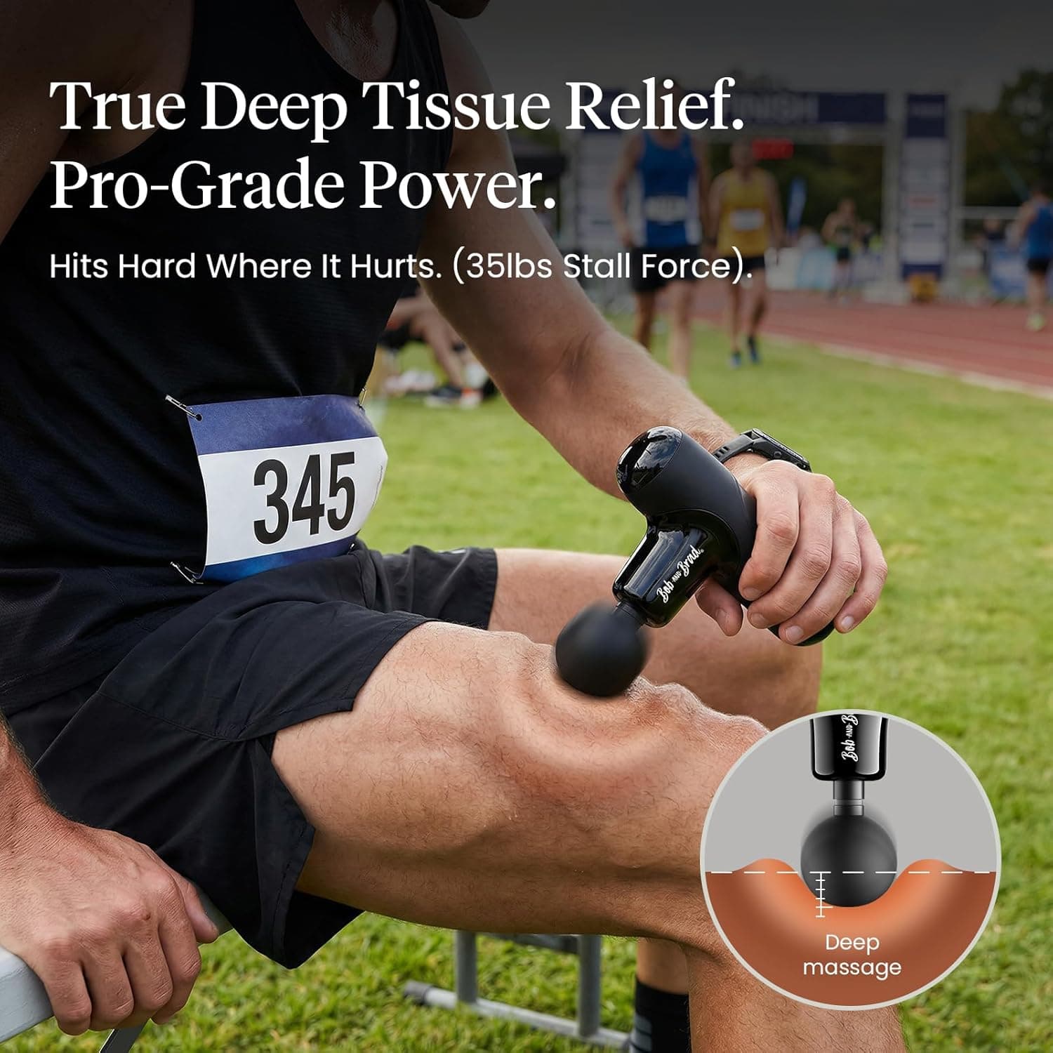 BOB AND BRAD Q2 Mini Massage Gun, Pocket-Sized Deep Tissue Massager Gun, Portable Percussion Muscle Massager Gun, Ultra Small &amp; Quiet Muscle Massage Gun for Muscle Recovery with Carry Case : Health &amp; Household thumbnail 4