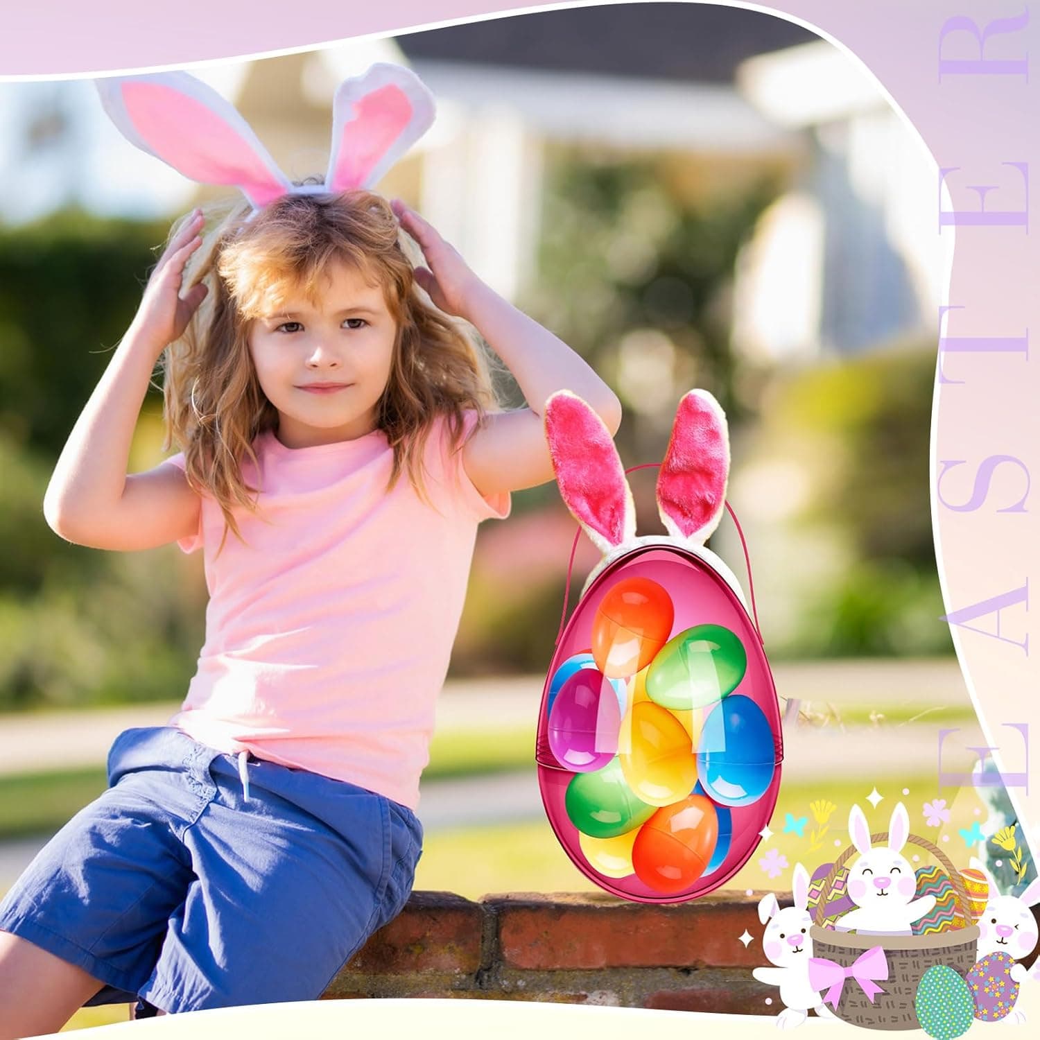 Funtery Jumbo Easter Eggs with Handles - Set of 8 thumbnail 5