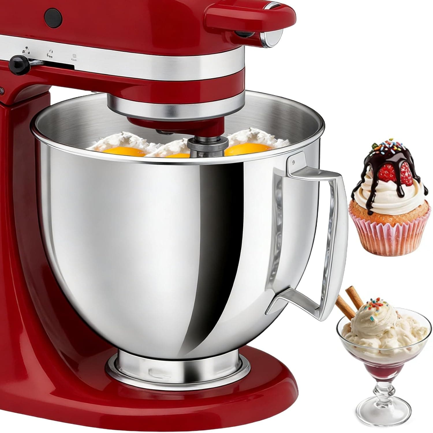 5QT Stainless Steel Mixer Bowl Compatible with KitchenAid Bowls for Mixer, Artisan&amp;Classic Series 4.5-5QT Tilt-Head Mixers, Kitchen Gadgets Mixer Bowl with Handle,Metal Bowl for Kitchen Mixing Bowl: Home &amp; Kitchen — Spring Gift Ideas gift idea