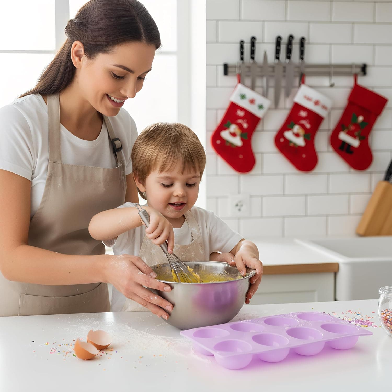 Haakong 8 Cavity Silicone Egg Molds Set of 2 thumbnail 5