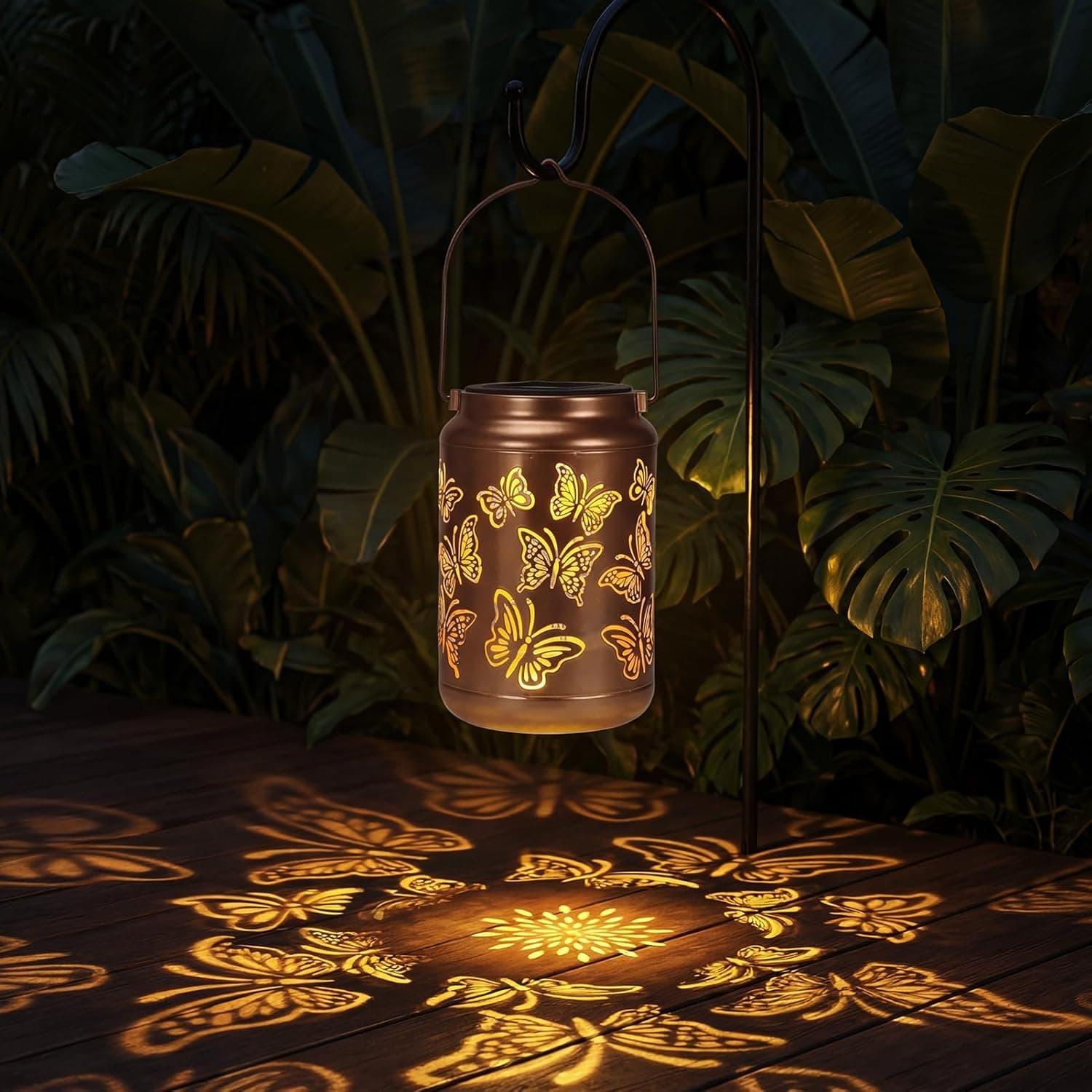 Edenseelake Solar Lanterns Outdoor Waterproof Butterfly Lights, Outdoor Hanging Lanterns for Patio, Porch, Yard, Garden Decor : Tools &amp; Home Improvement thumbnail 5