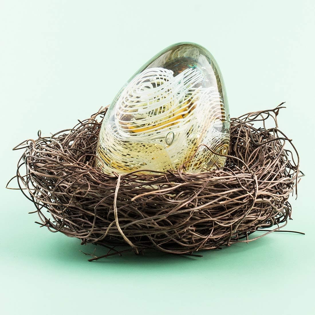 Crystal Blessings Paperweight Easter Egg Blown Glass Figurine - Yellow thumbnail 4