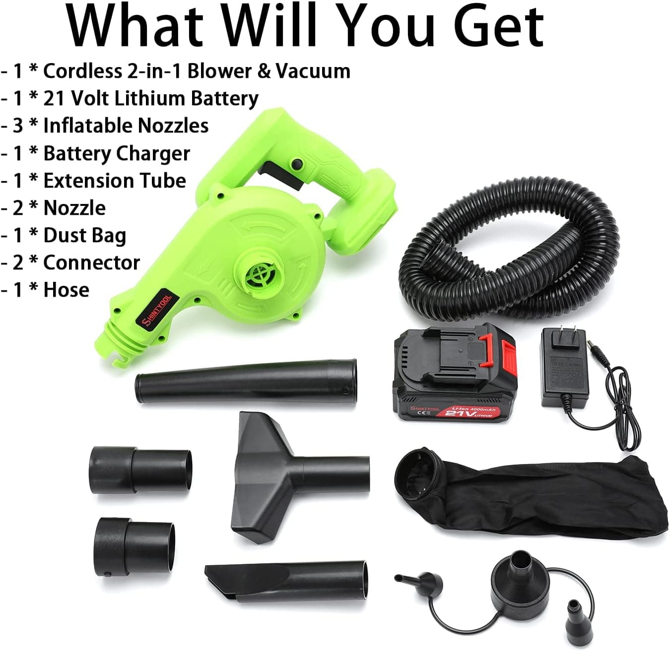 Cordless 2-in-1 Leaf Blower with 21V Lithium Battery thumbnail 2