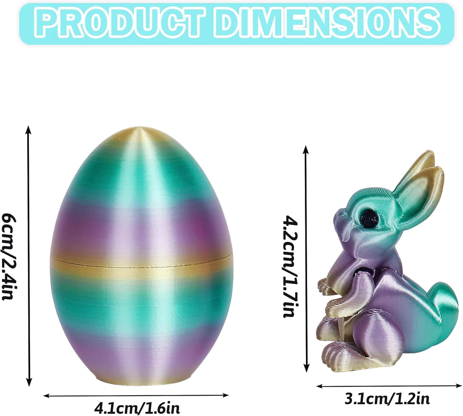 ONEVIVE 3D Printed Bunny Egg with Articulated Rabbit Inside thumbnail 2
