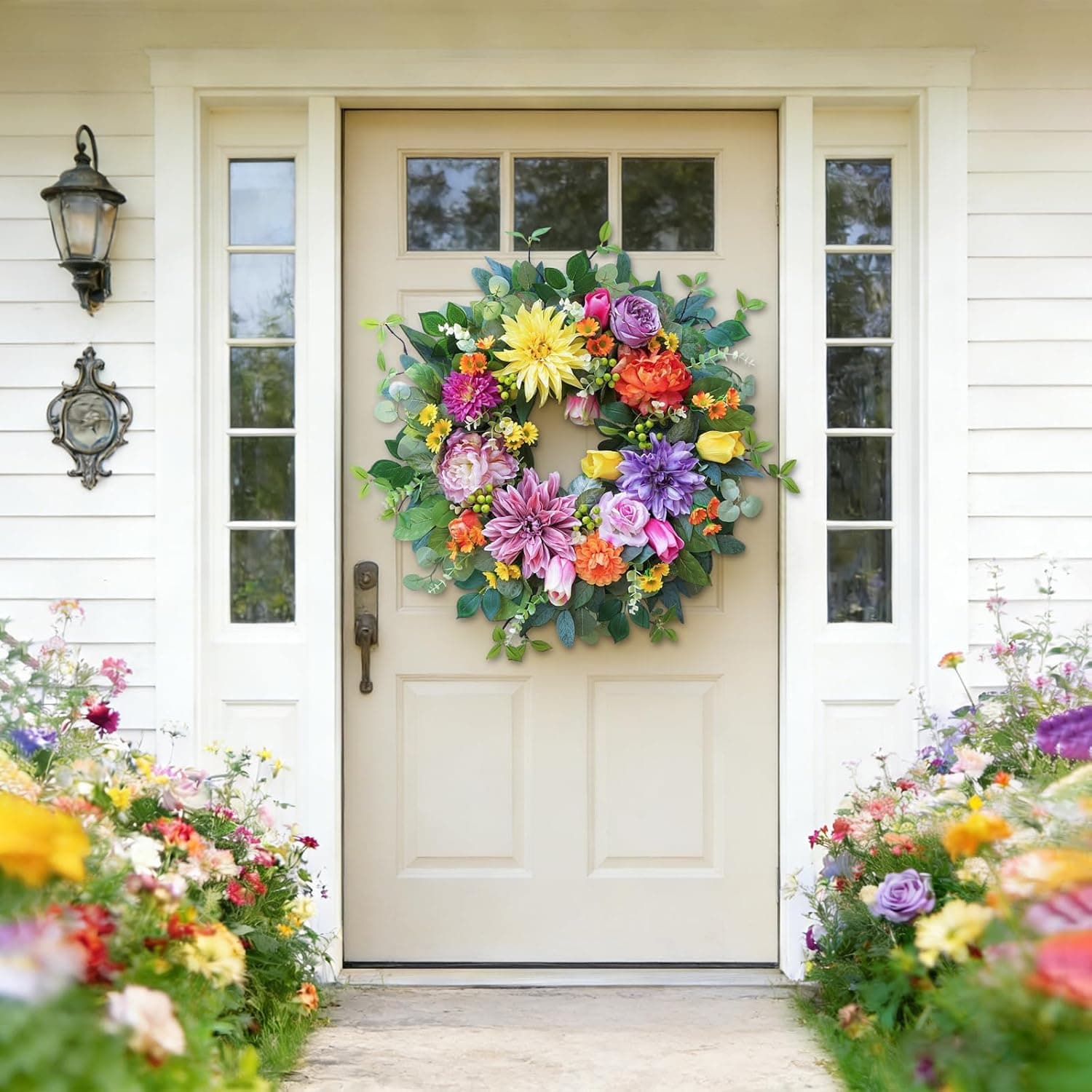Rimalo 24 Inch Spring Wreaths for Front Door thumbnail 2