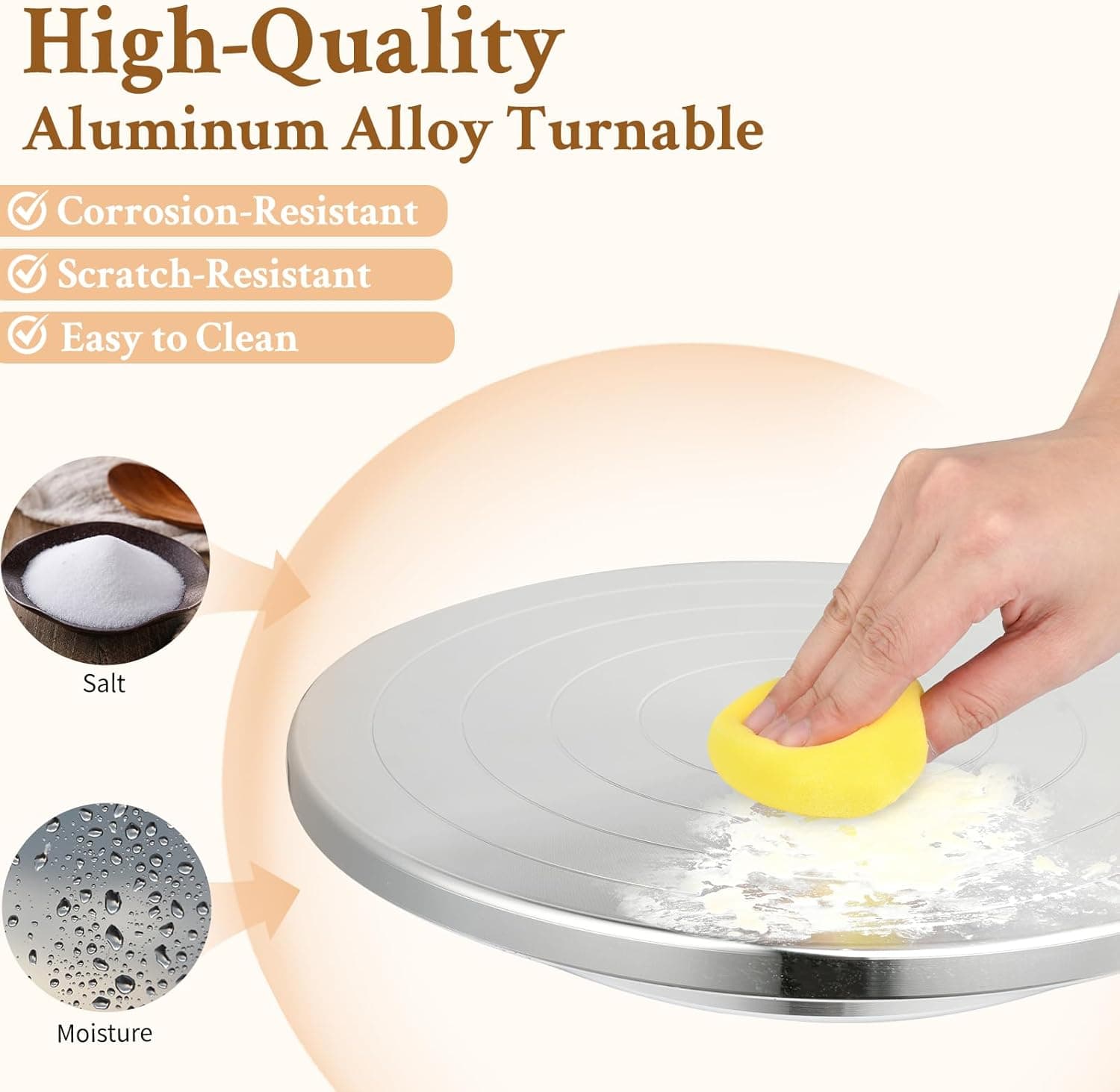 Yncotte Pottery Wheel, 7 Inch Sculpting Wheel Double-Sided Banding Wheel Pottery Turntable Aluminium Alloy Metal Rotating with Ball Bearings for Ceramics Clay Model Making Cake Decor Paint Spraying thumbnail 4