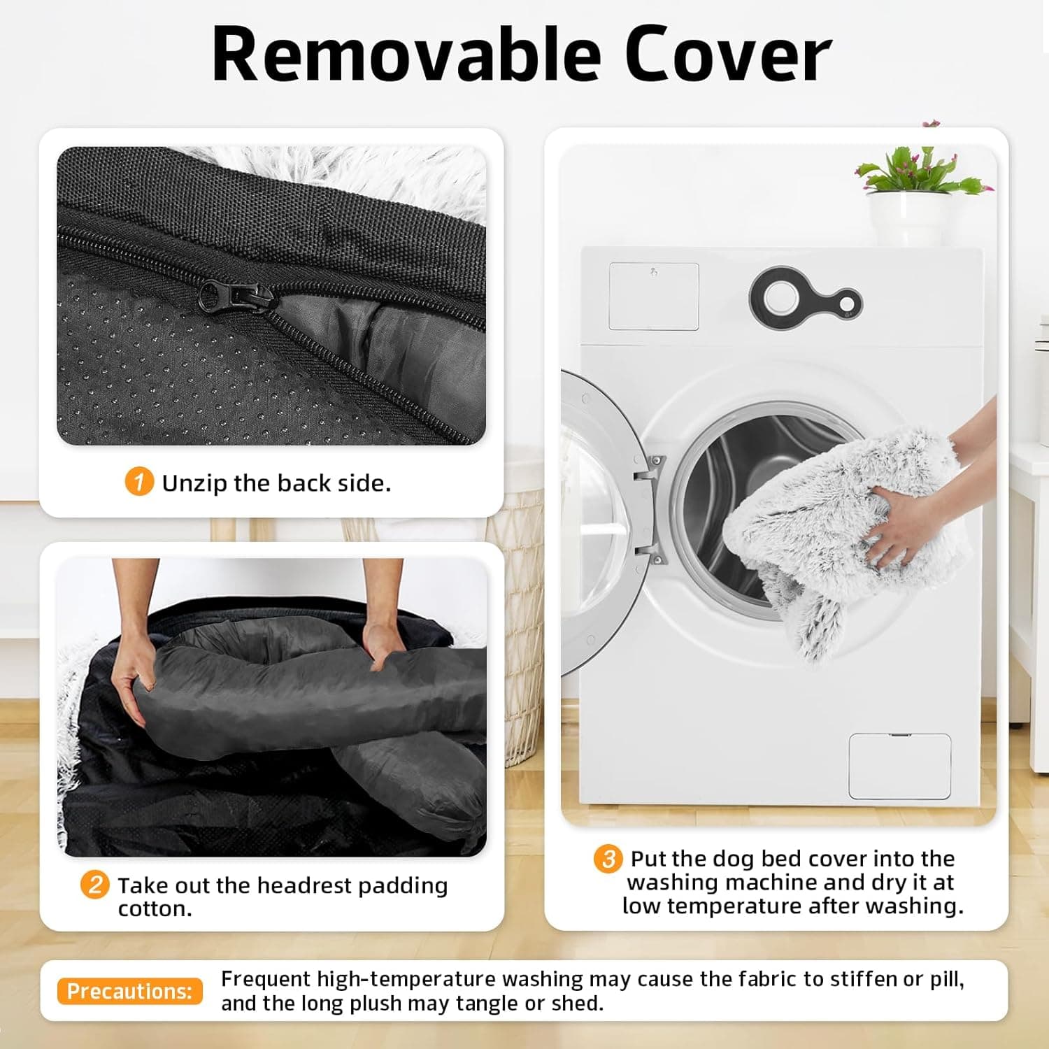 Calming Dog Bed Fluffy Plush Dog Mat with Removable Washable Cover thumbnail 4