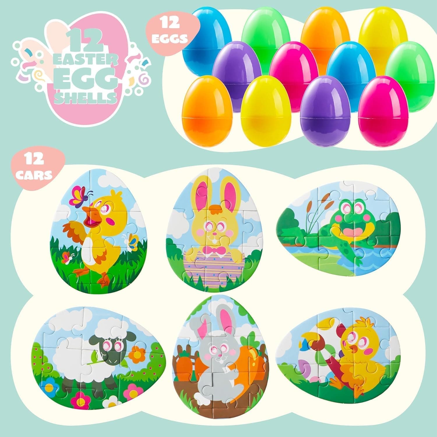 JOYIN 12 Piece Easter Eggs Jigsaw Puzzle Set thumbnail 3