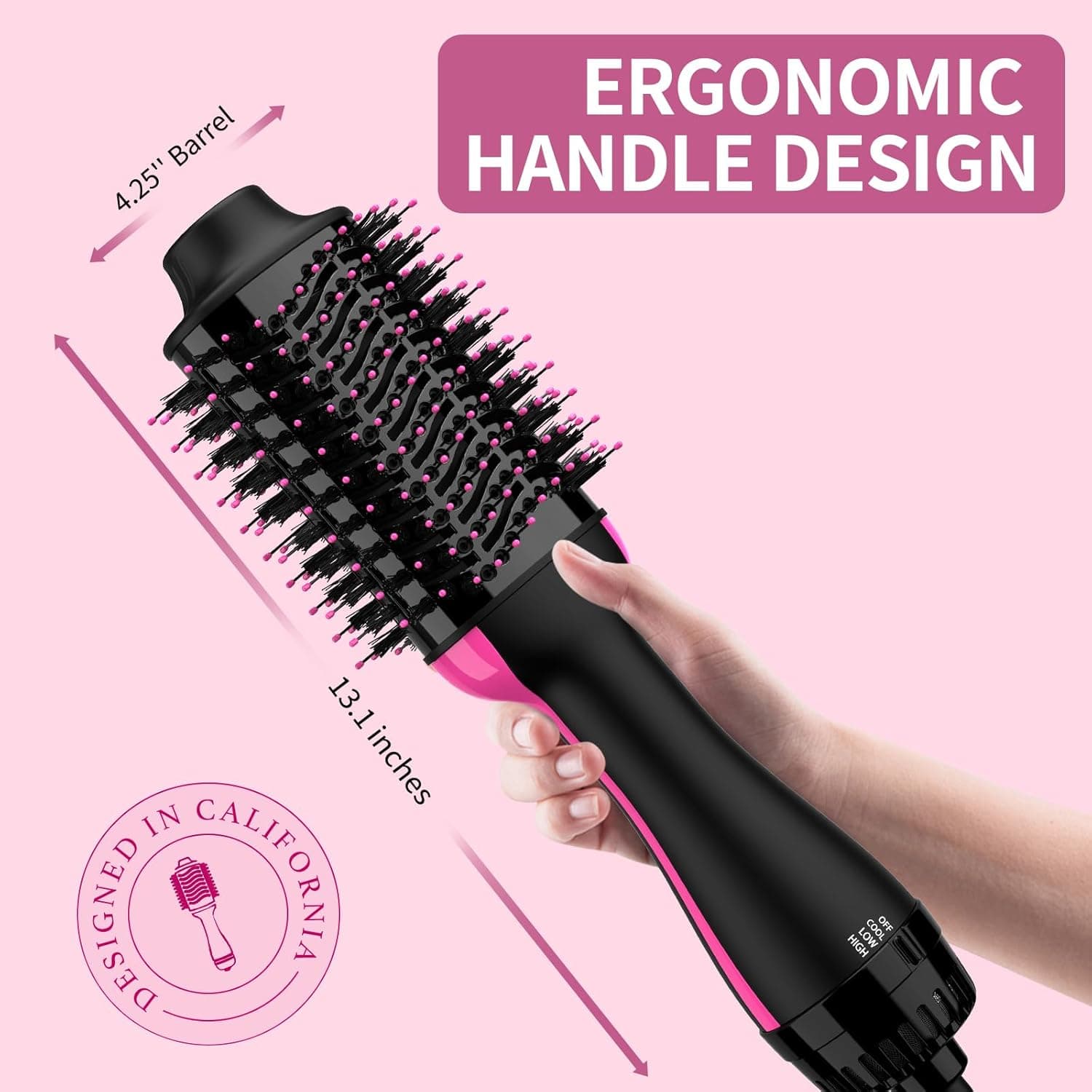 Hair Dryer Brush Blow Dryer Brush in One, Upgraded 4 in 1 Hair Dryer and Styler Volumizer with Negative Ion Anti-frizz Ceramic Titanium Barrel Hot Air Hair Straightener Brush : Beauty &amp; Personal Care thumbnail 5