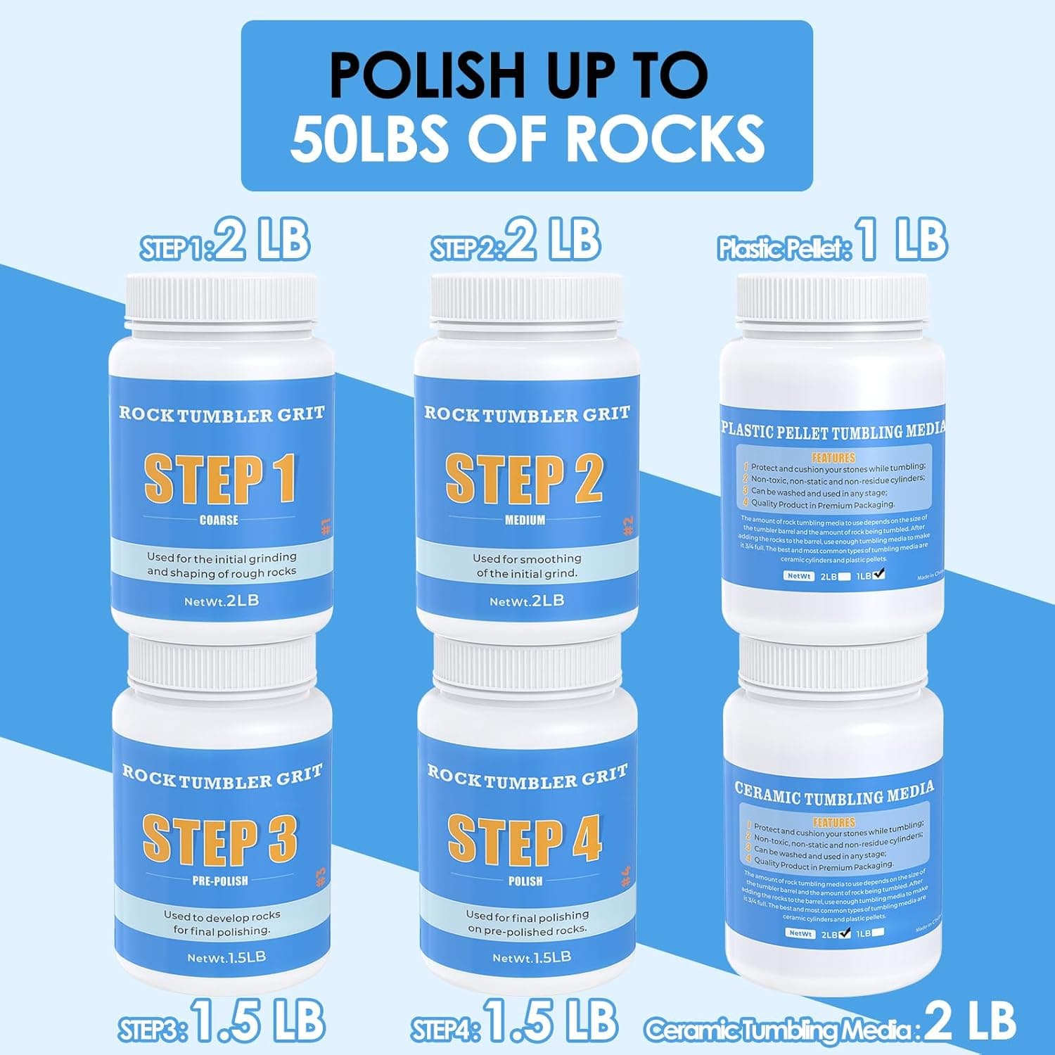 KoolStone Large Rock Tumbler Grit Kit thumbnail 3