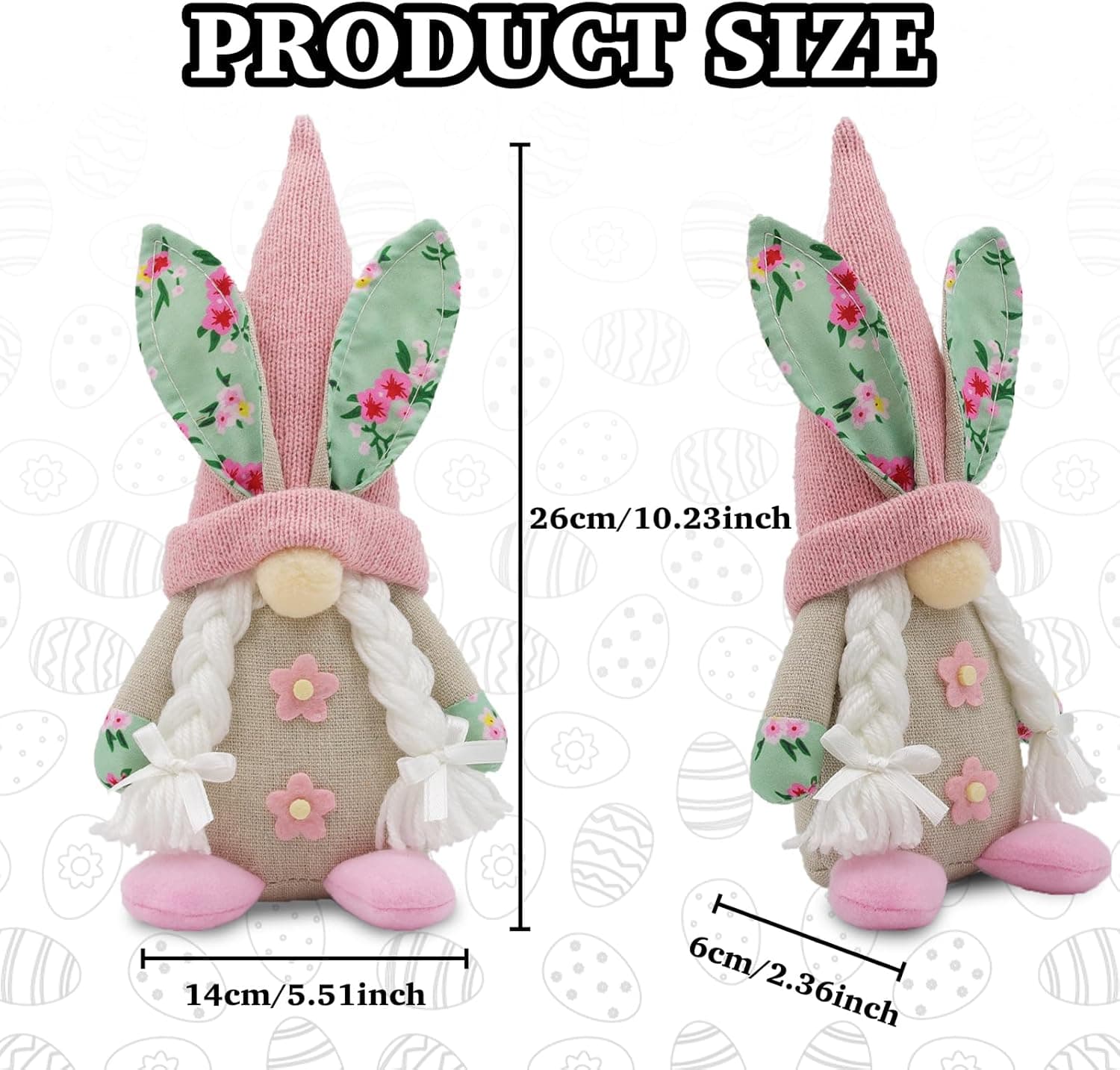 Easter Gnomes Plush Decorations - Set of 2 Swedish Tomte Elf Dolls thumbnail 2