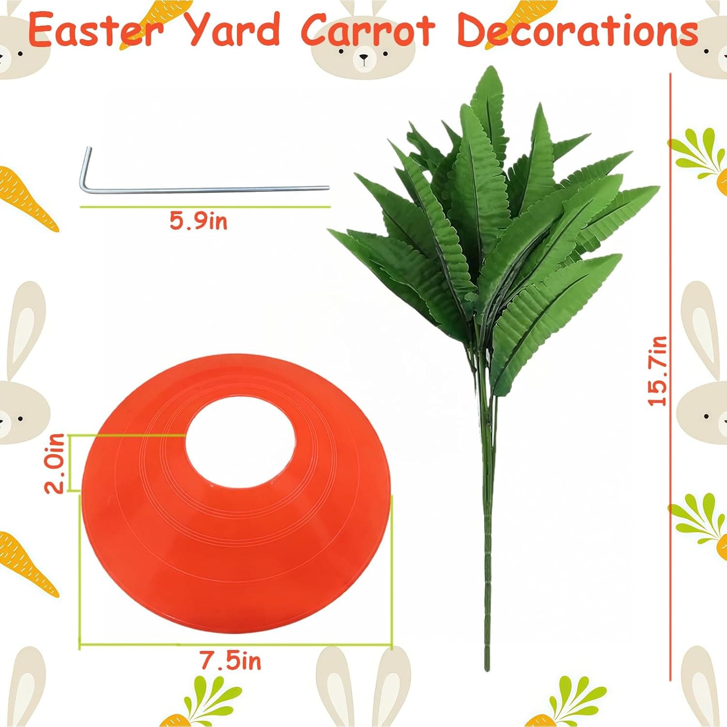 12-Piece Easter Carrot Yard Decoration Stakes thumbnail 2