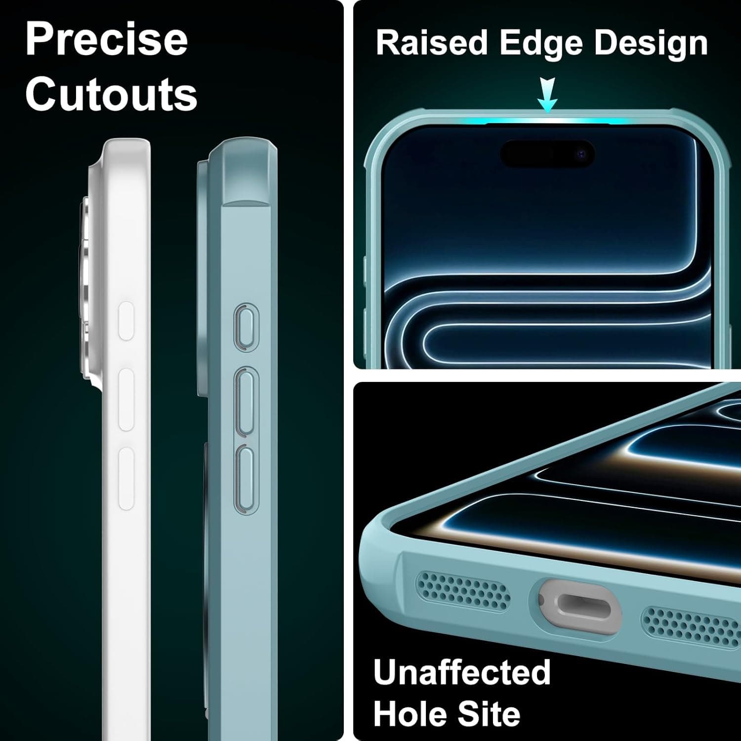 UMIONE 360° Rotatable Magnetic Ring Design for iPhone 17 Pro, Built-in Invisible Loop Stand, Compatible with Magsafe, Translucent Ultra Slim Military Grade Shockproof Case - Green : Cell Phones &amp; Accessories thumbnail 5