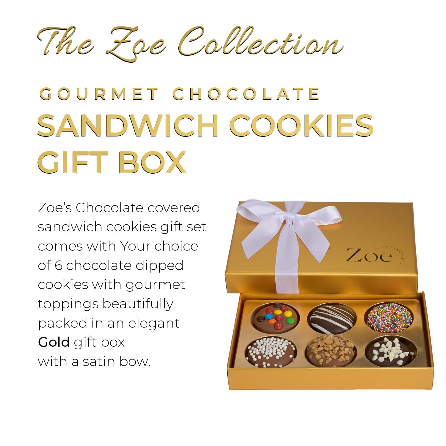 CRAVINGS BY ZOE Birthday Chocolate Covered Cookies Gift Basket - 6 Count thumbnail 4