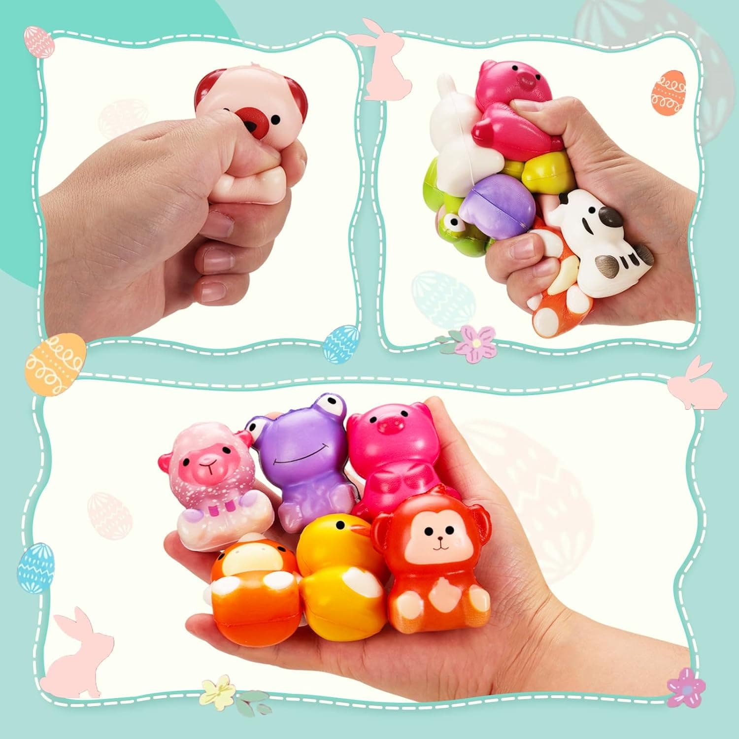 24 Pack Filled Easter Eggs for Kids, Prefilled Squishy Animal Toys Inside, Non-Candy Easter Basket Stuffers, Bulk Easter Egg Hunt Favors for Toddlers, Boys, Girls – Party Favors &amp; Classroom Prizes : Toys &amp; Games thumbnail 4