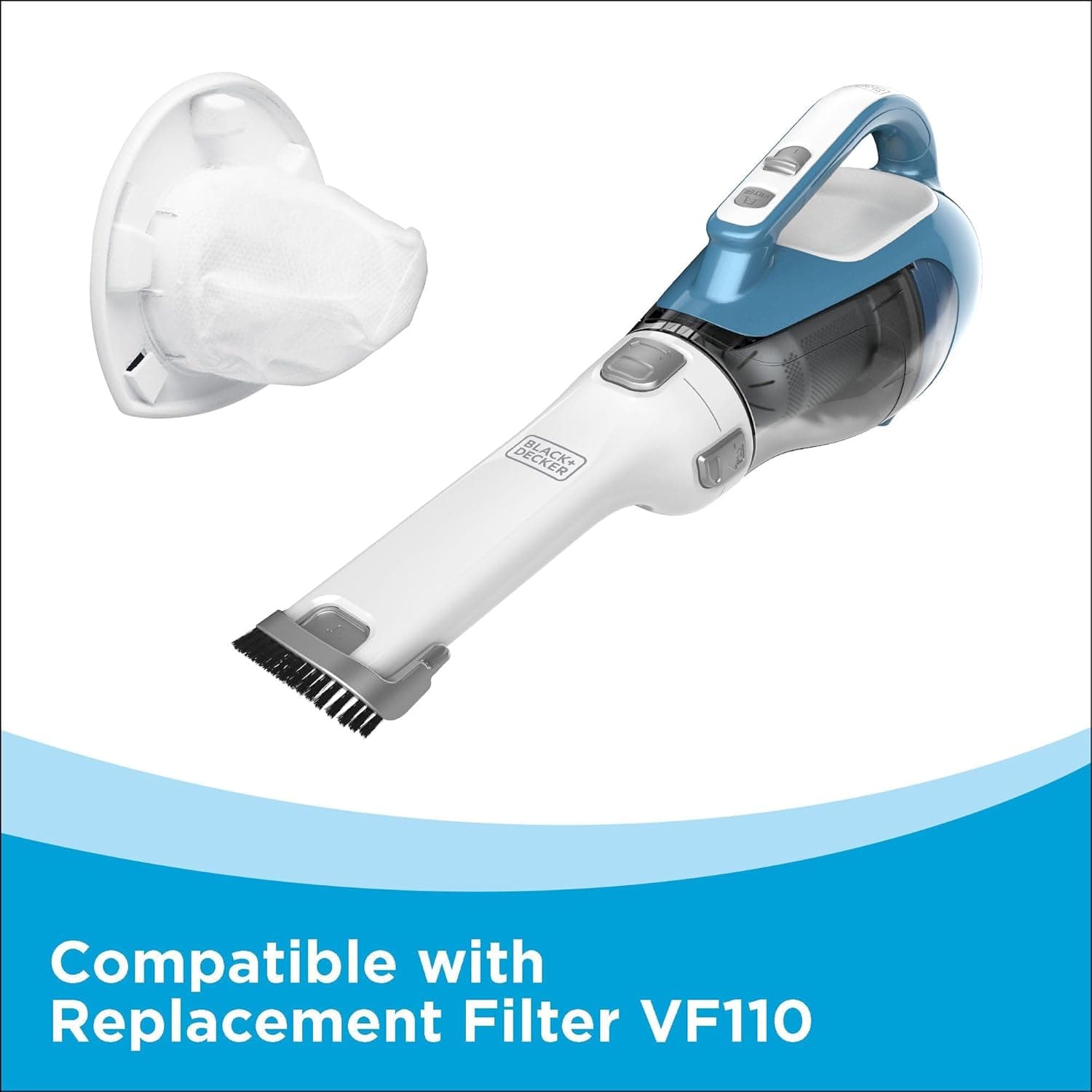 Amazon.com - BLACK+DECKER dustbuster AdvancedClean Handheld Vacuum Cordless, Compact Home and Car Vacuum with Crevice Tool ,Rotating Nozzle and Charging Station, Large Dust Bowl (CHV1410L) - Household Handheld Vacuums thumbnail 5