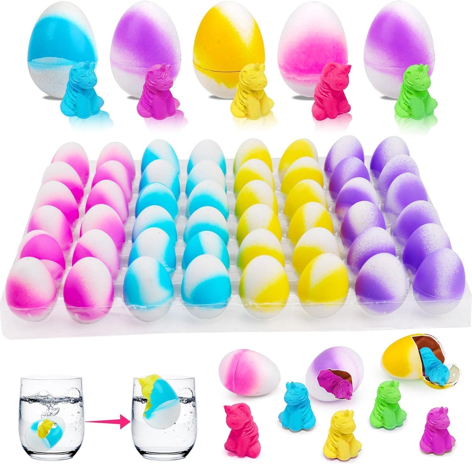 48 Pack Hatching Unicorn Eggs Party Favors image 1