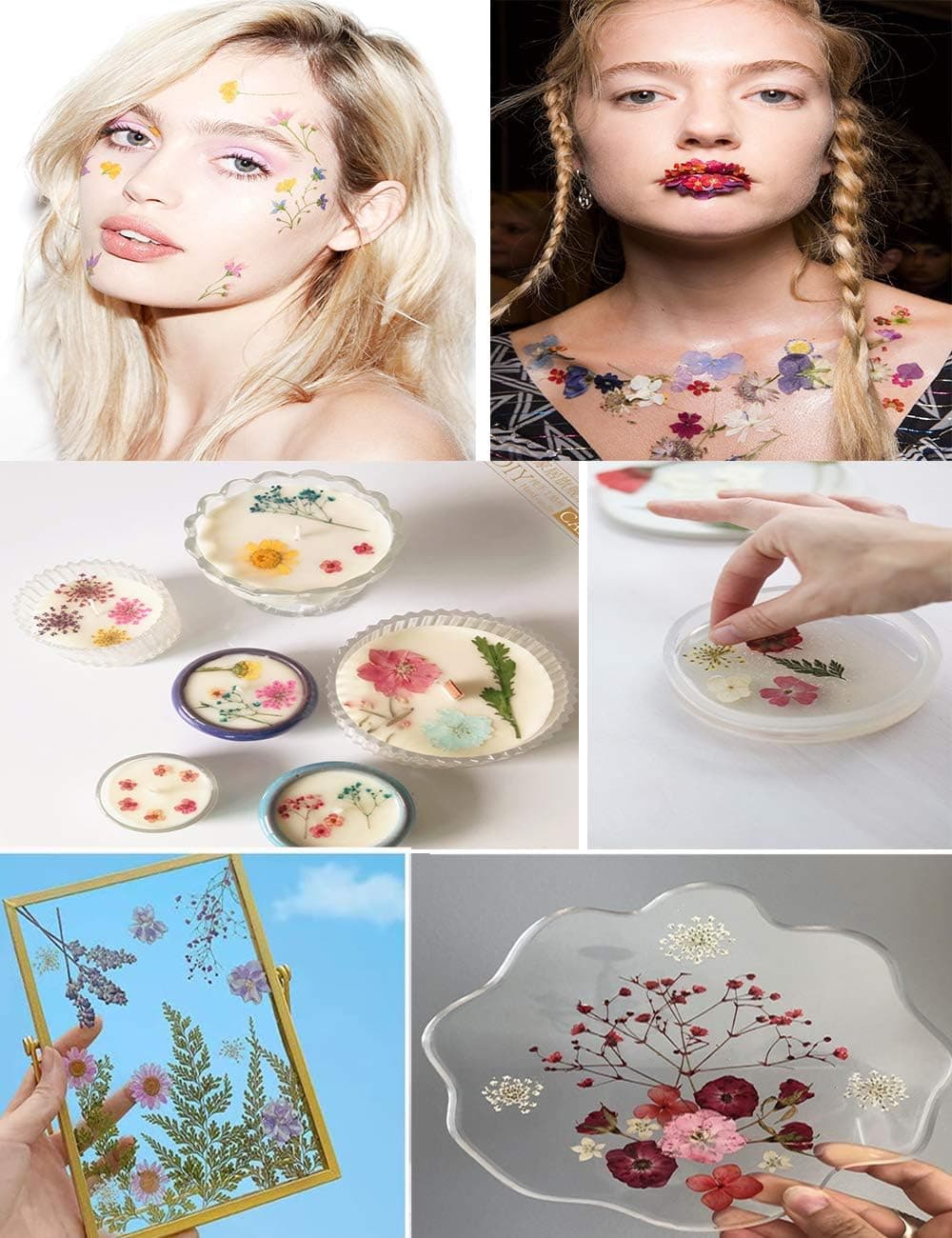 150PCS Red Dried Pressed Flowers with Butterfly Stickers thumbnail 5