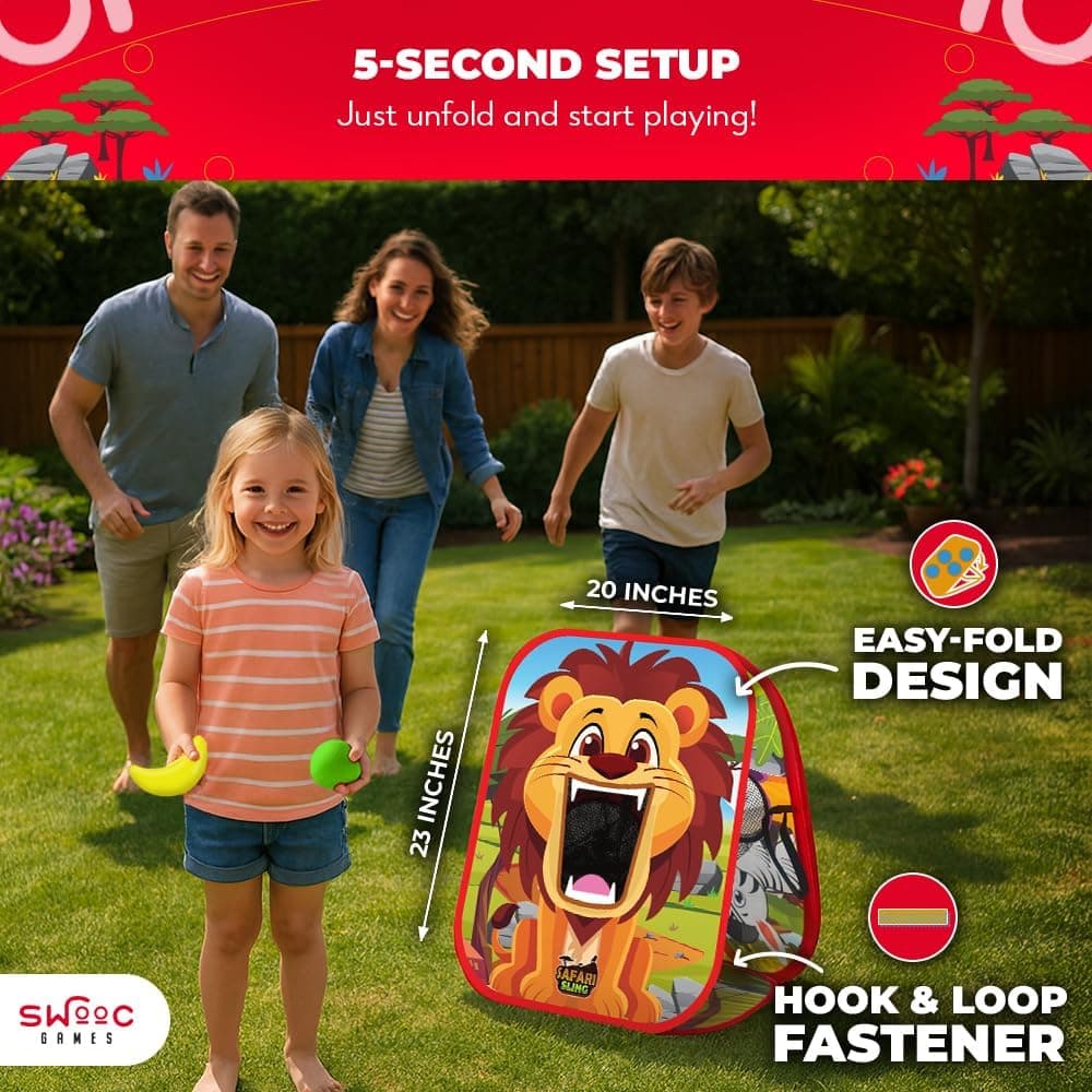 Swooc Games Safari Sling - 2-in-1 Bean Bag Toss Game for Kids thumbnail 3