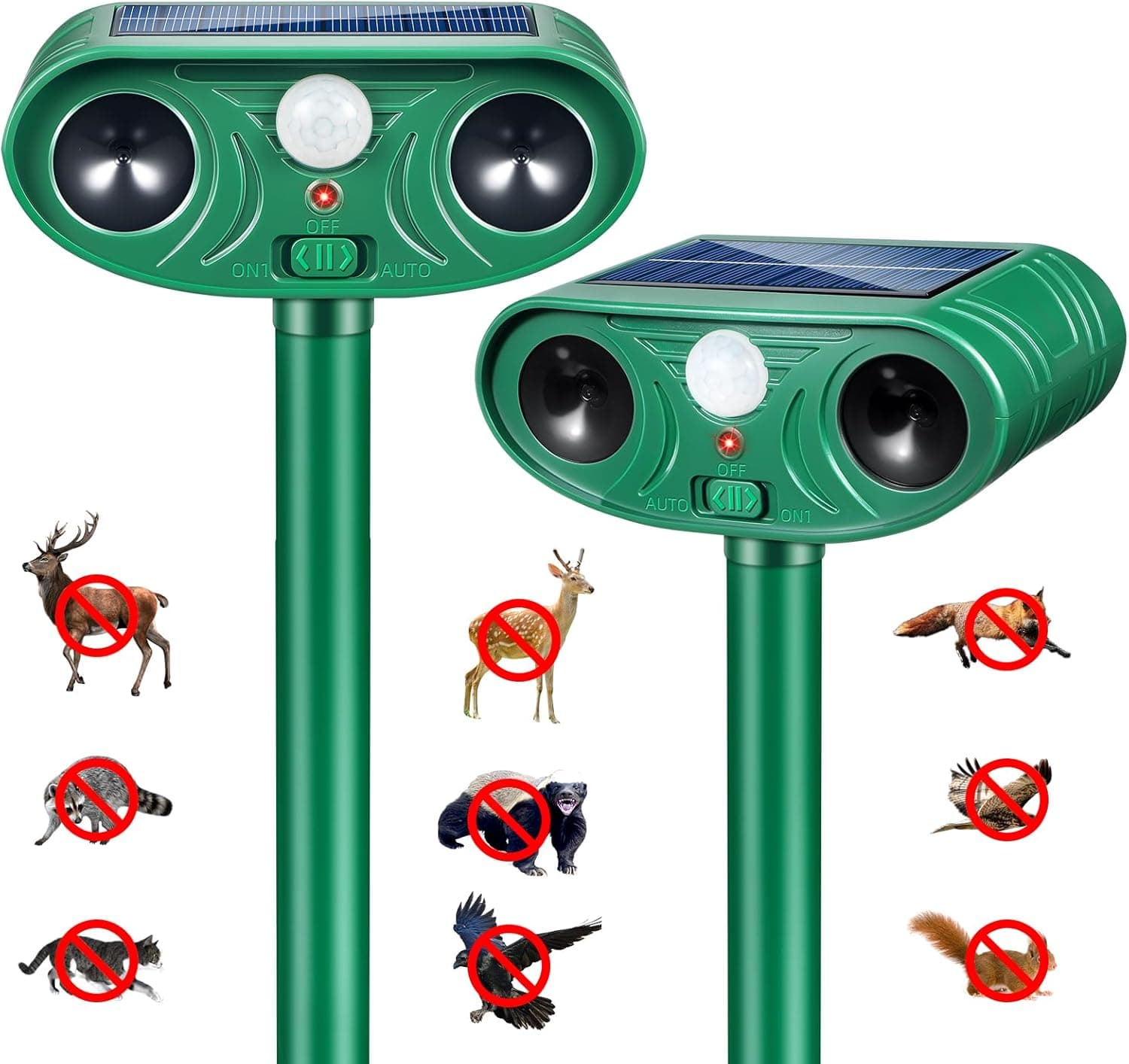 2026 Solar Animal Repellent - Motion-Activated Ultrasonic Deterrent (2 Pack) image 1