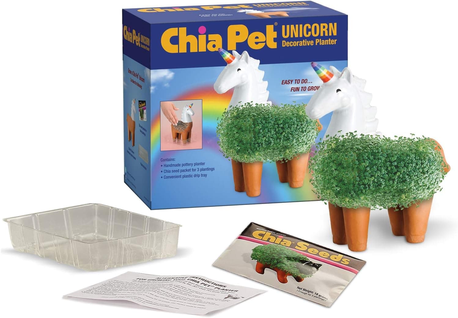 Chia Pet Unicorn Decorative Pottery Planter thumbnail 2