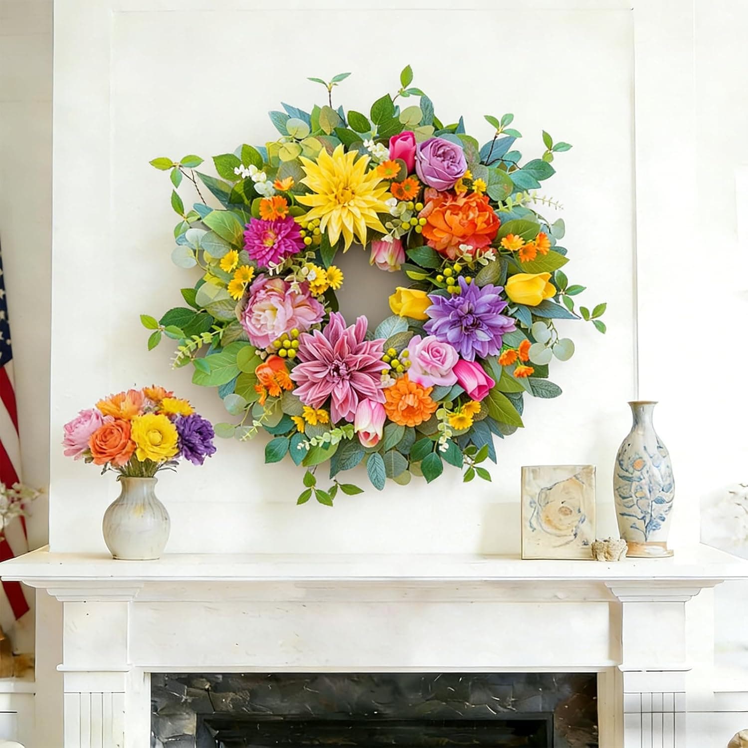 Rimalo 24 Inch Spring Wreaths for Front Door thumbnail 3