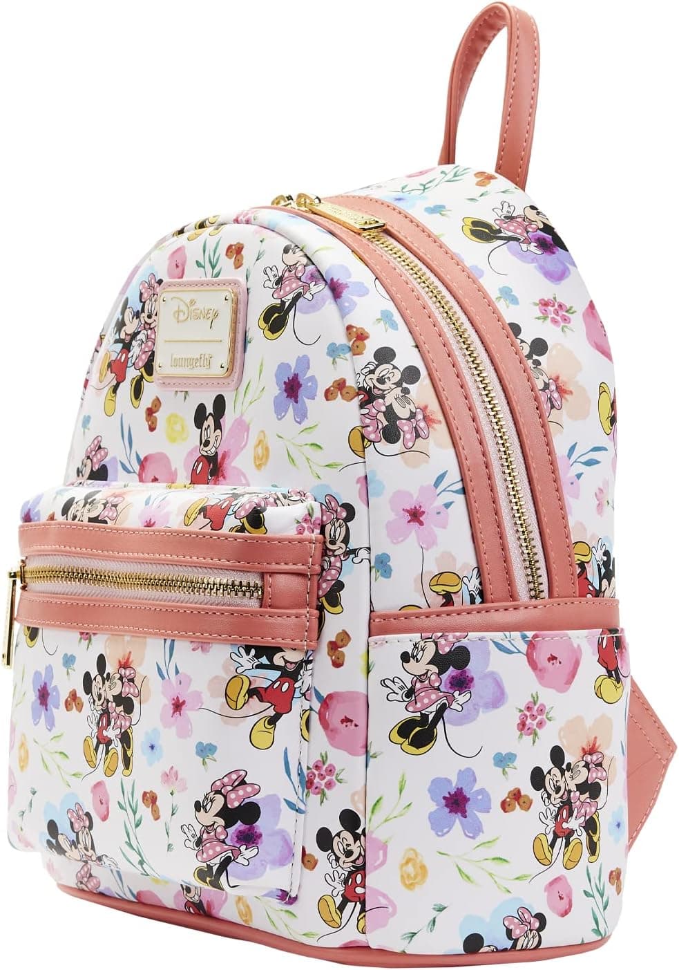 Loungefly Disney Mickey Minnie Mouse Mini Backpack Handbag AOP Floral thumbnail 3