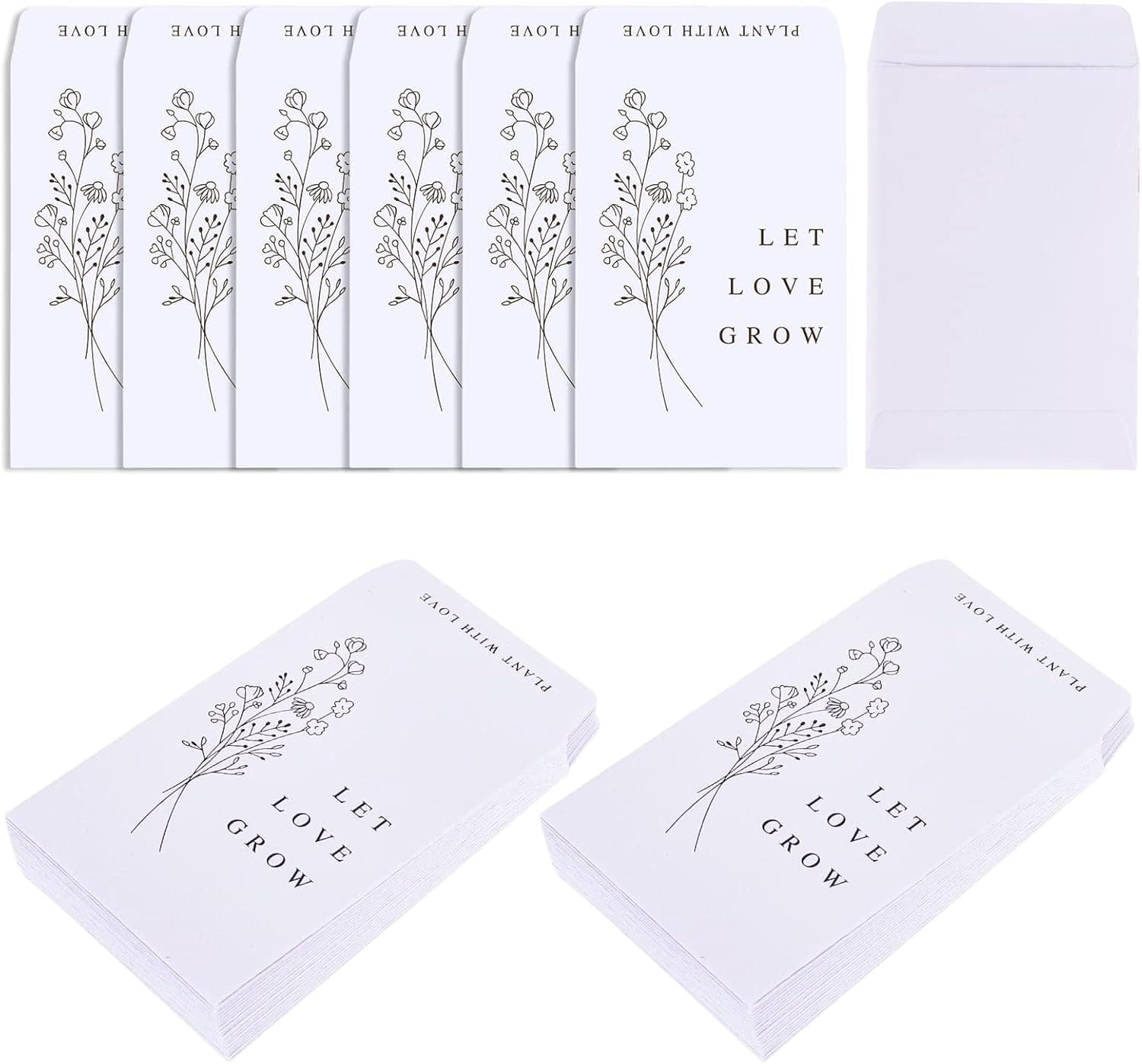 Whaline 200 Pack Wedding Favor Packets - Let Love Grow Self-Adhesive Envelopes — Easter Gifts gift idea