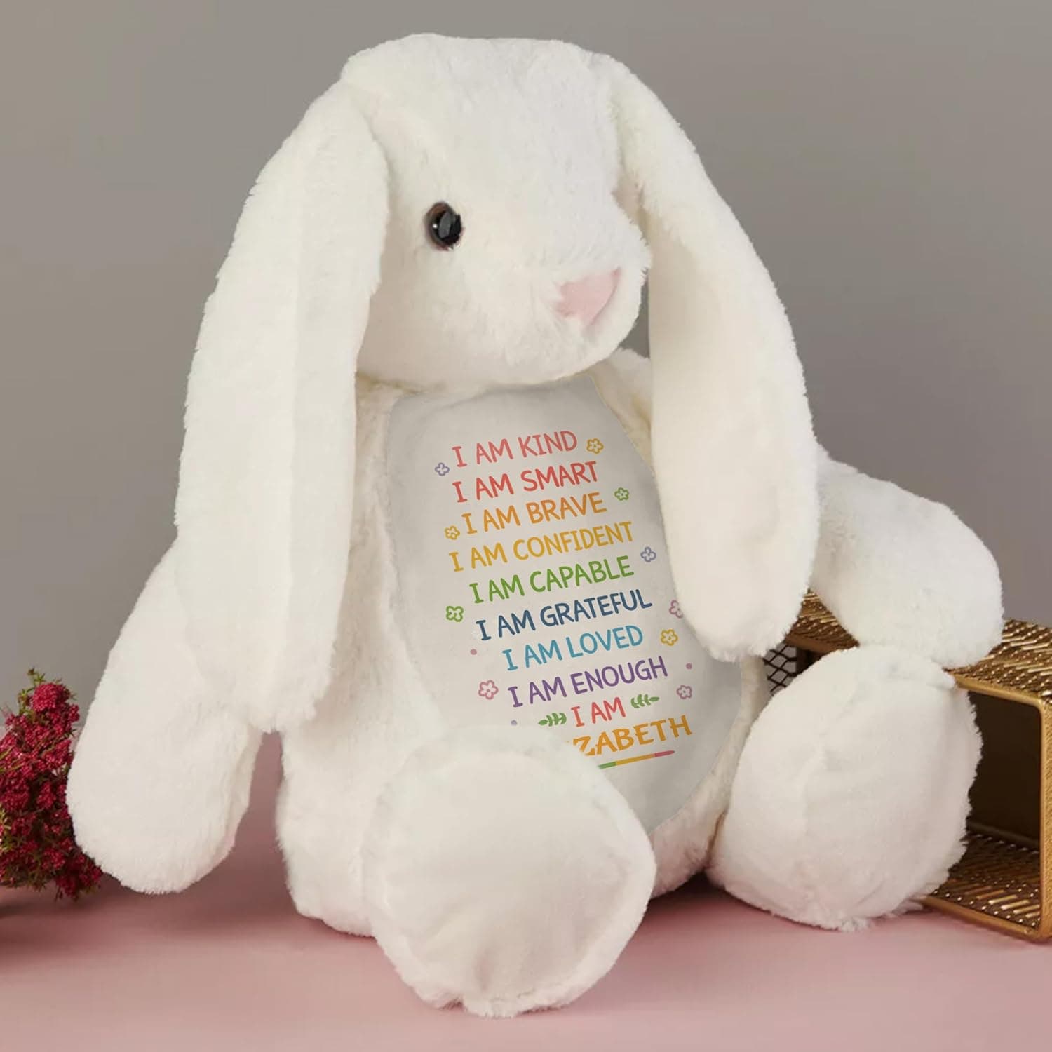 I Am Kind I Am Smart Personalized Bunny thumbnail 4