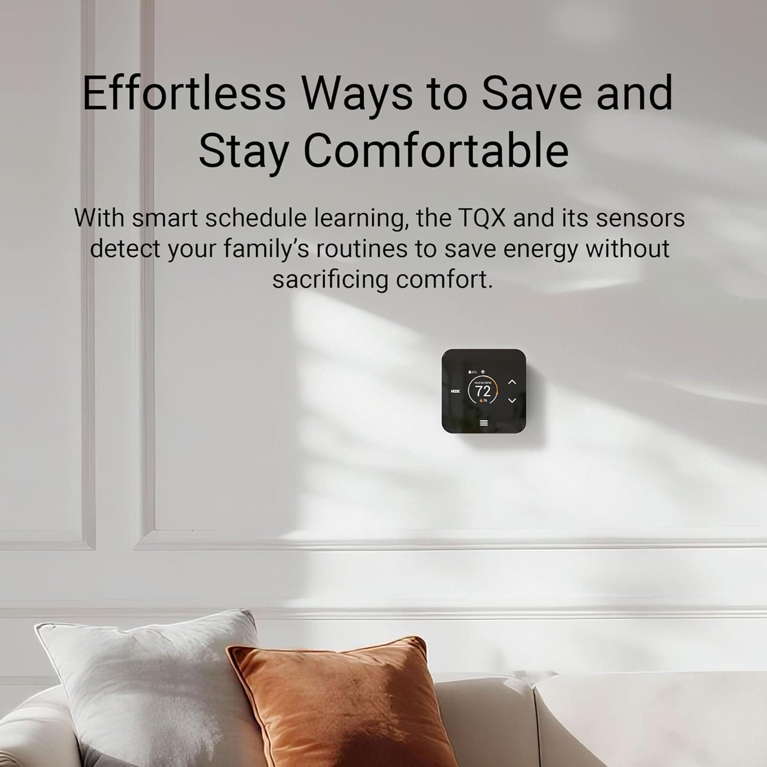 Lux TQX Thermostat with Remote Sensor, WiFi Thermostat Works with Matter, Alexa, Apple Home, Google, App &amp; Voice Control, Programmable Smart Thermostat, C-Wire and wall Plates Included - Amazon.com thumbnail 3