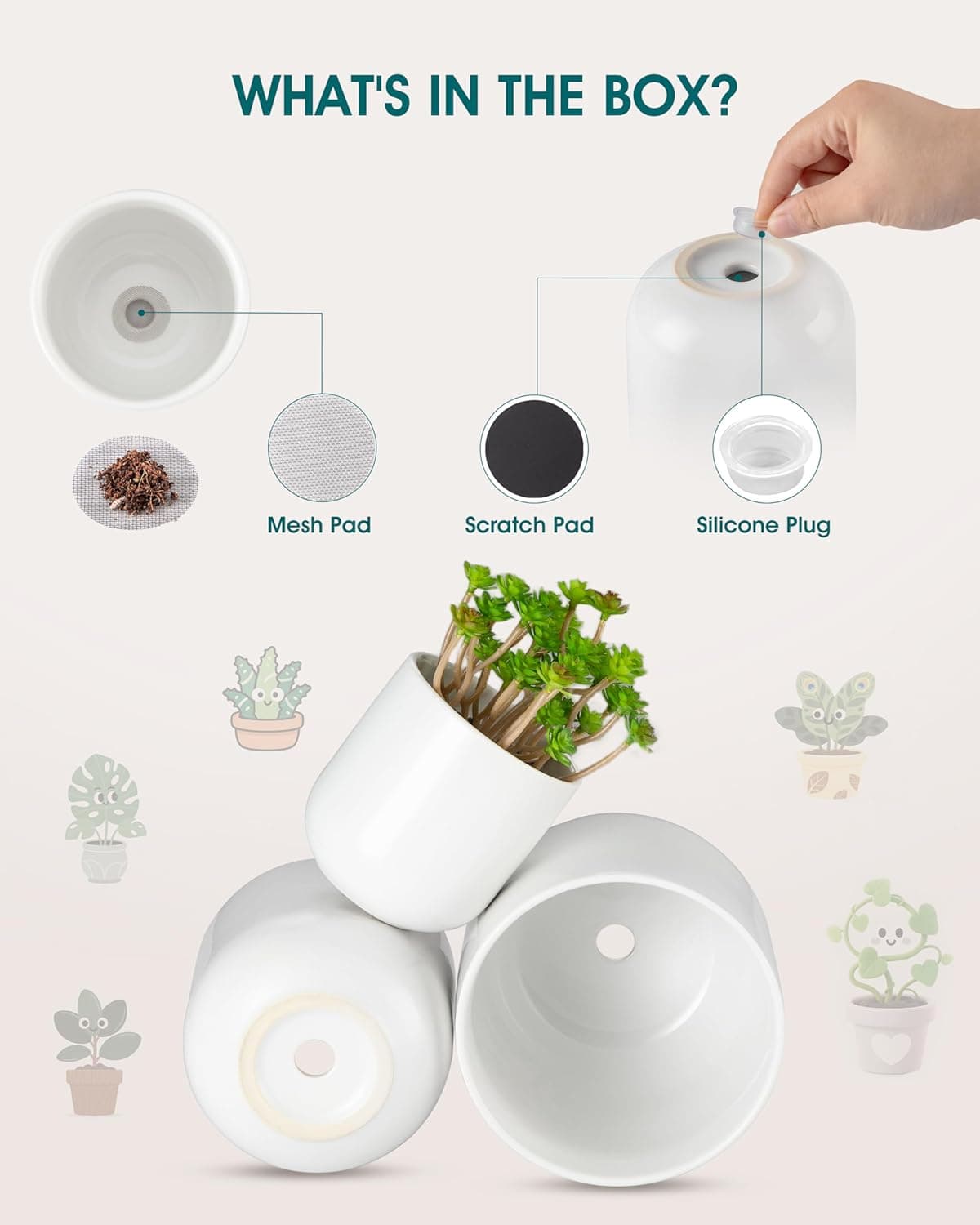 Vancasso Ceramic Plant Pots Set of 3 thumbnail 3