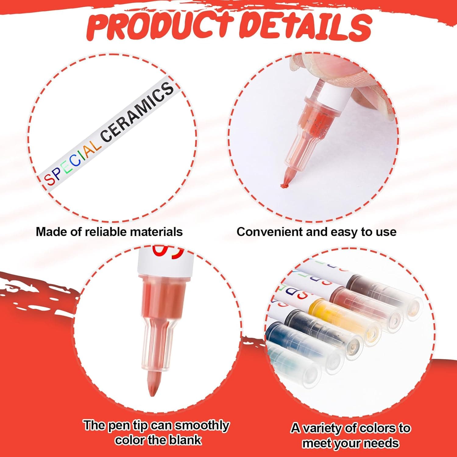 Marspark Underglaze Colored Pens for Pottery - Set of 6 thumbnail 3