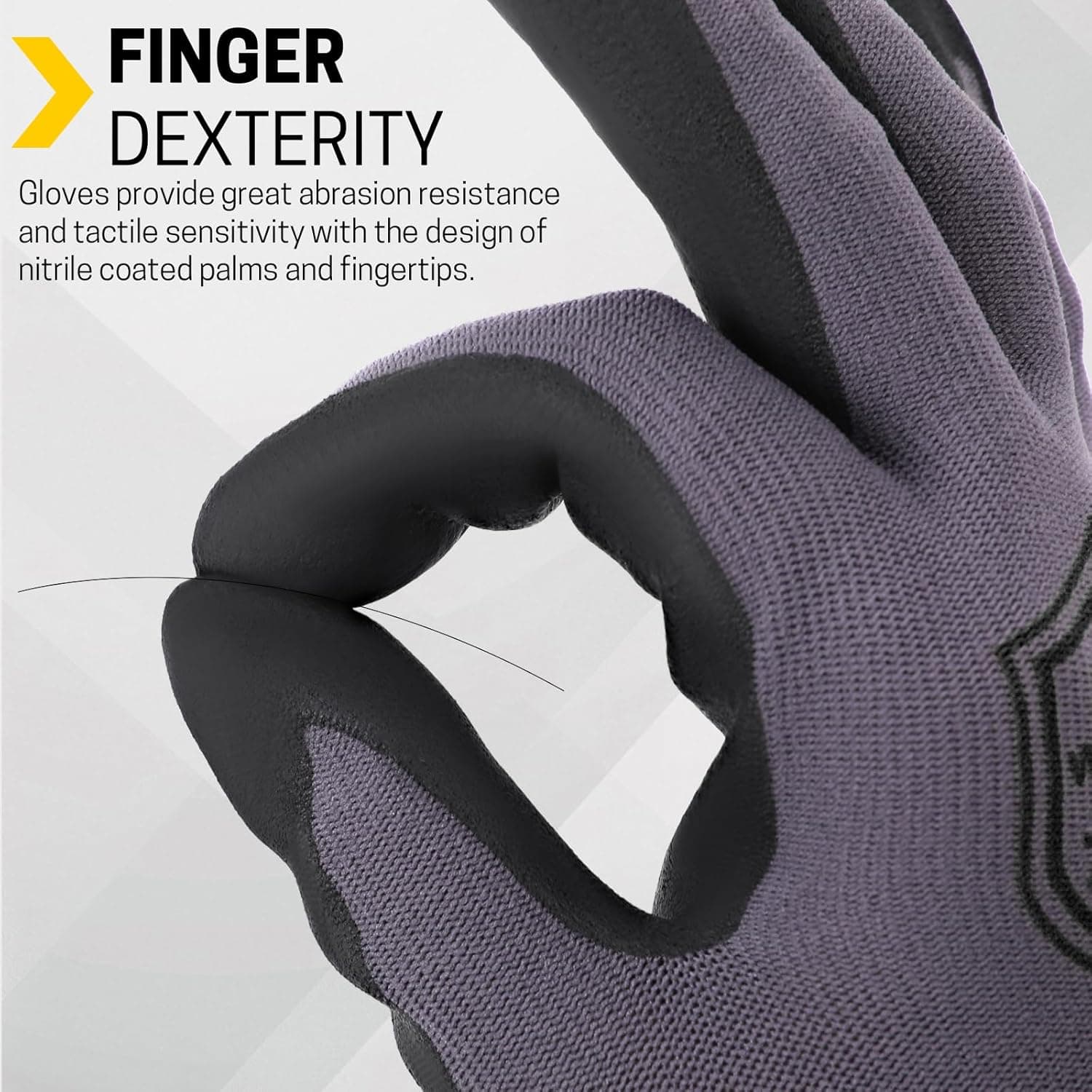 FURWEY Safety Work Gloves - 16 Pairs, Micro-Foam Nitrile Coated, Large thumbnail 5