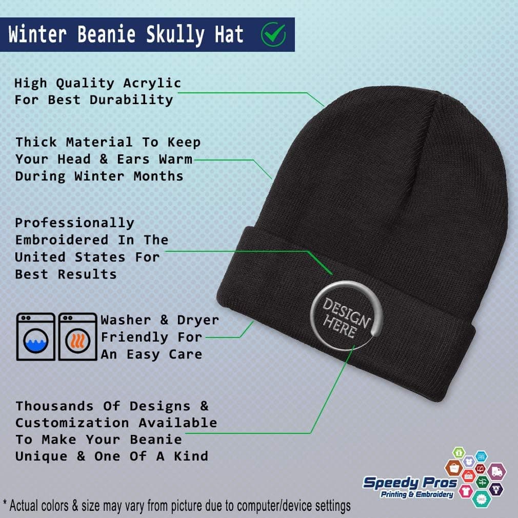 Winter Hat Beanie for Men &amp; Women Custom Personalized Text Name Embroidery Acrylic Skull Cap Hat Black : Clothing, Shoes &amp; Jewelry thumbnail 5