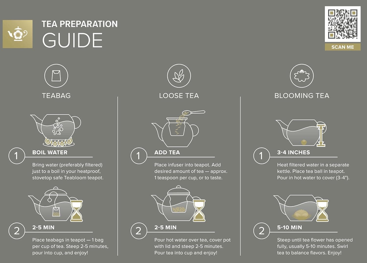 Teabloom Stovetop &amp; Microwave Safe Glass Teapot with Removable Loose Tea Glass Infuser – Includes 2 Blooming Teas – 2-in-1 Tea Kettle and Tea Maker – Tea Purist thumbnail 5